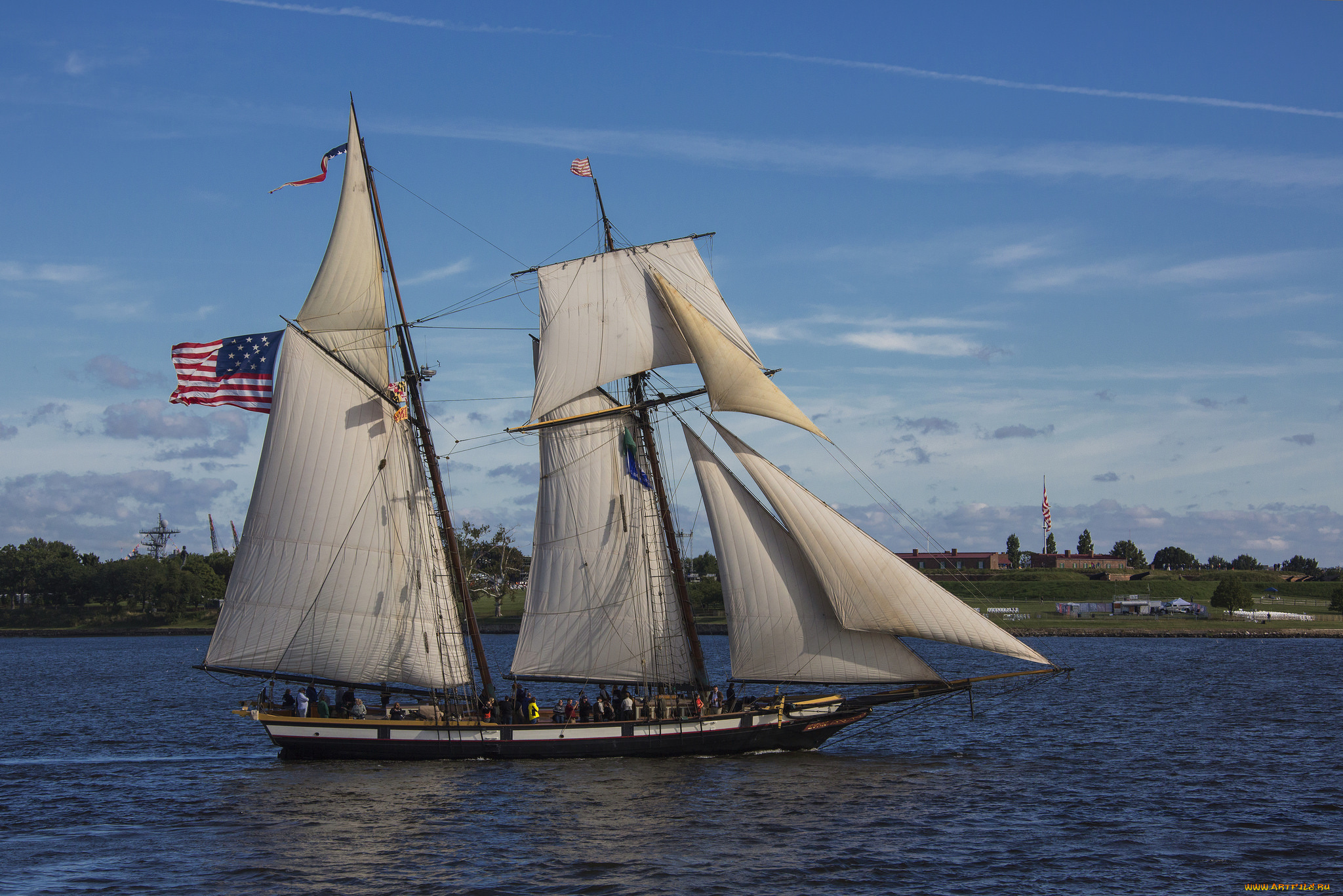 корабли, парусники, мачты, паруса