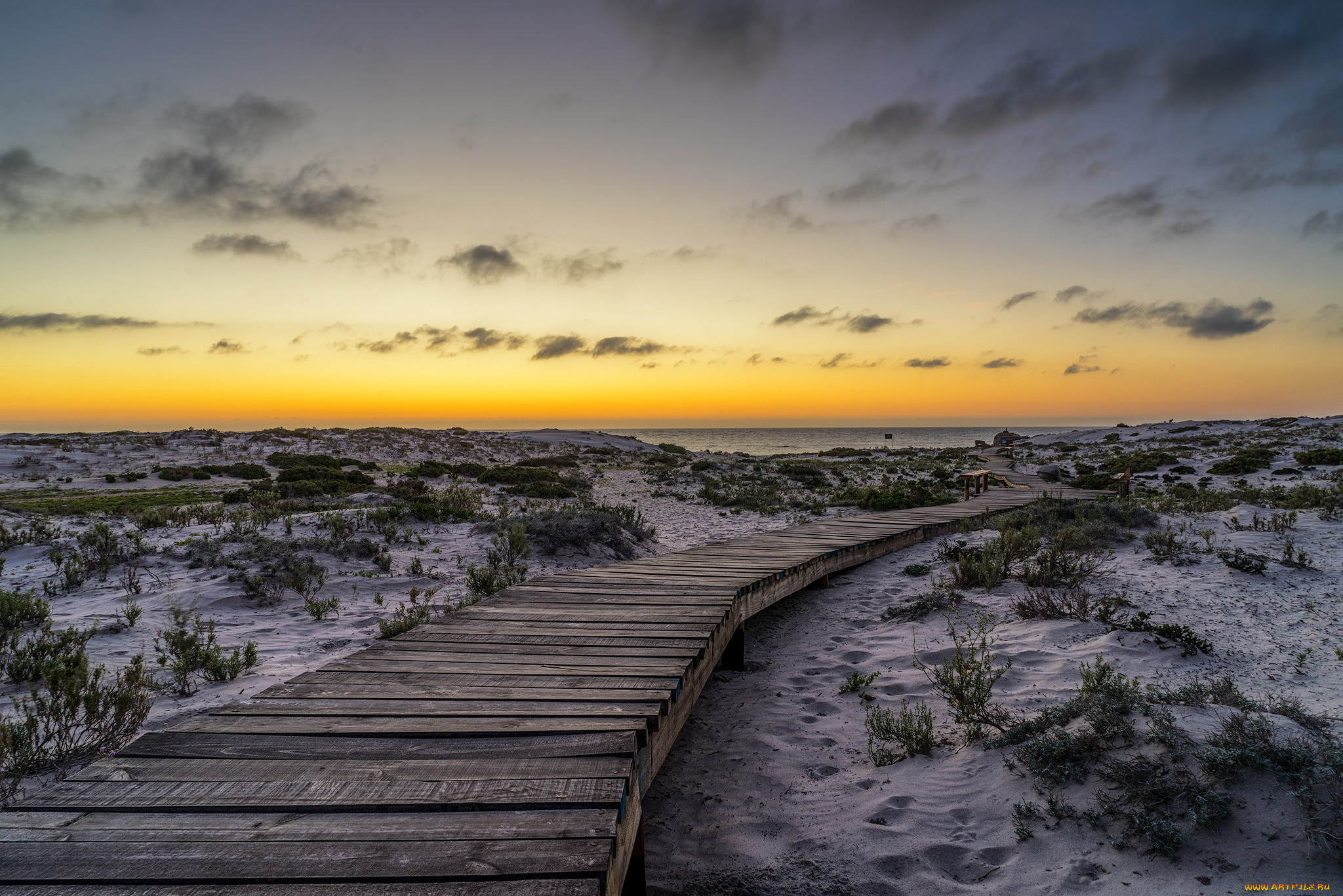 природа, дороги, пляж, настил