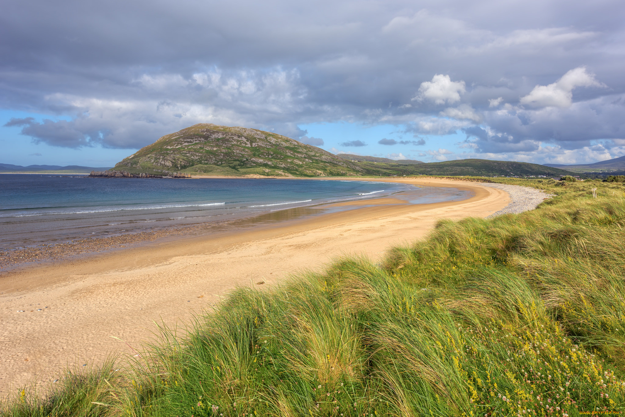 природа, побережье, гора, пляж, океан