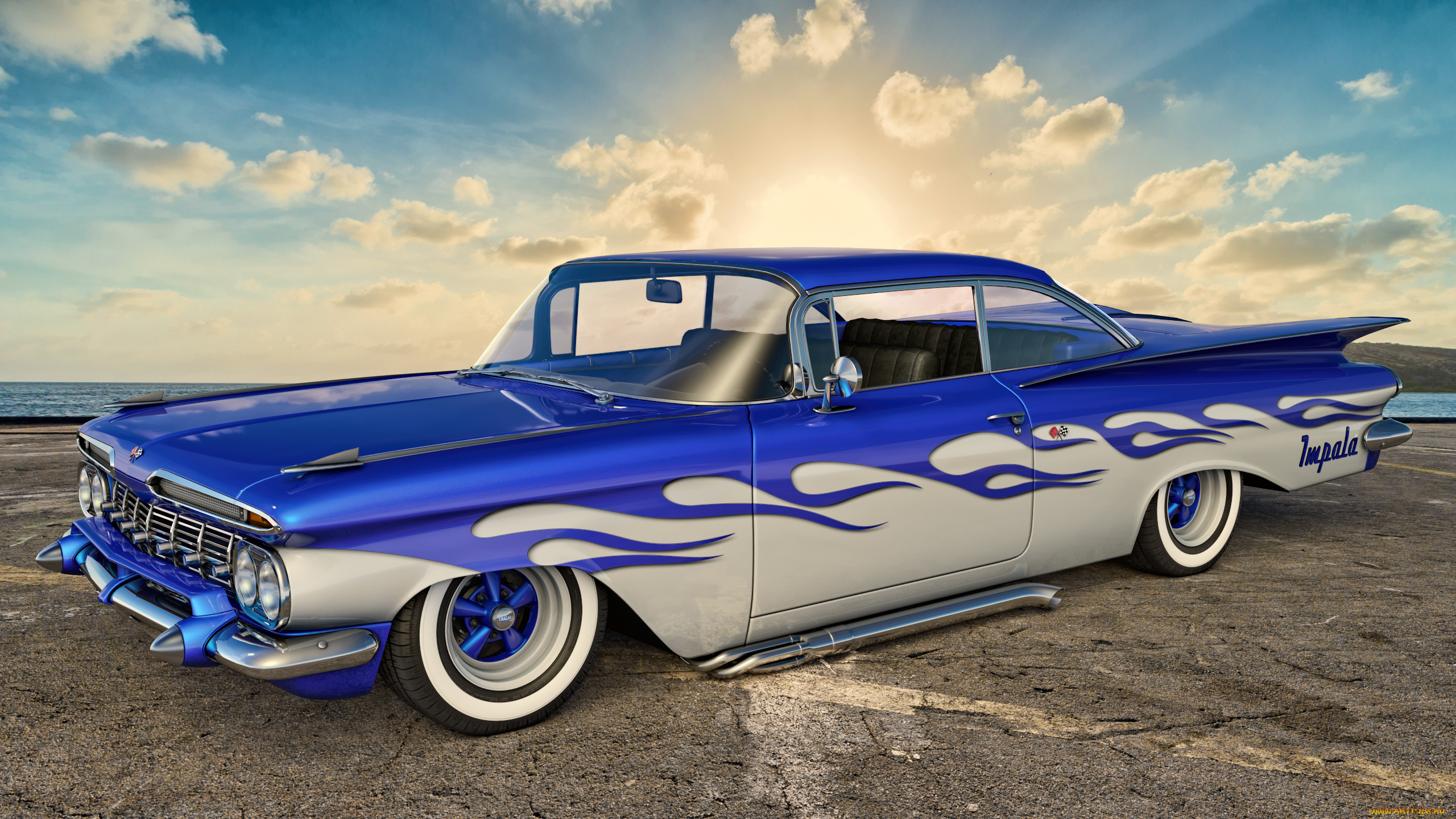 автомобили, 3д, фон, автомобиль