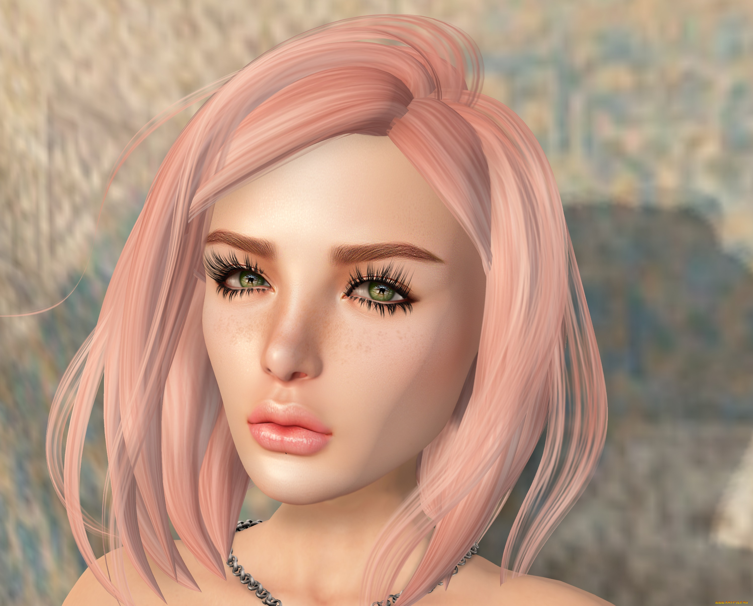 3д, графика, портрет, , portraits, фон, девушка, взгляд