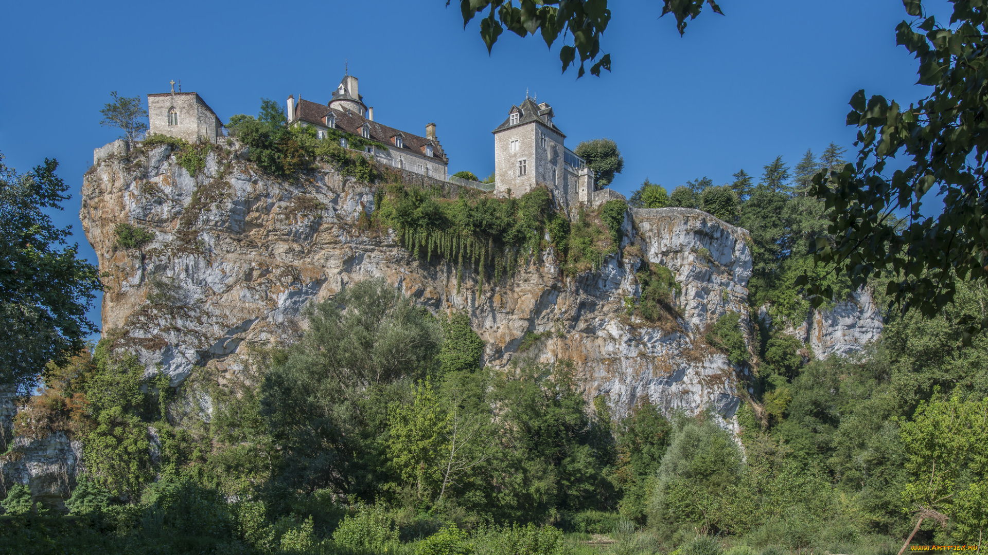 города, -, пейзажи, утес