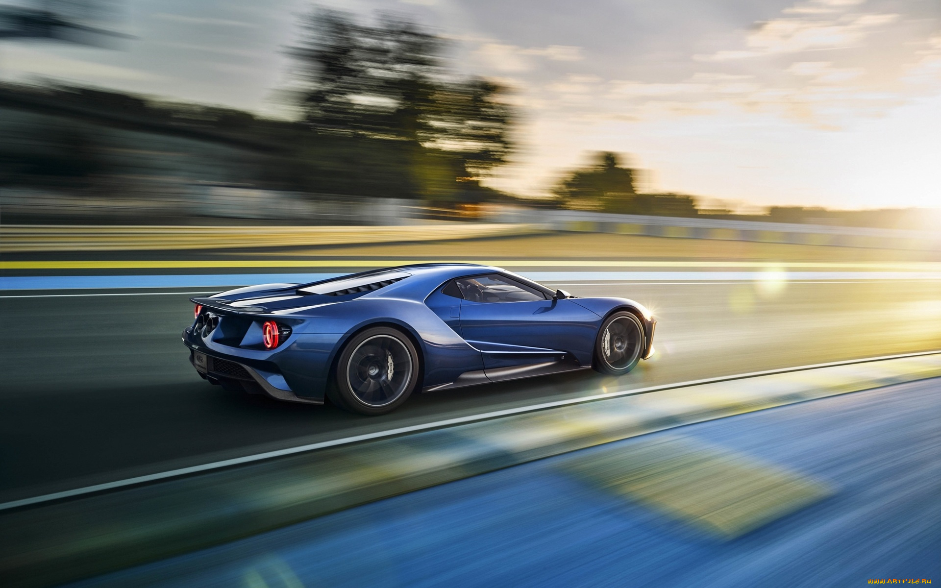 автомобили, ford, шоссе, дорога, скорость, синий, gt, форд