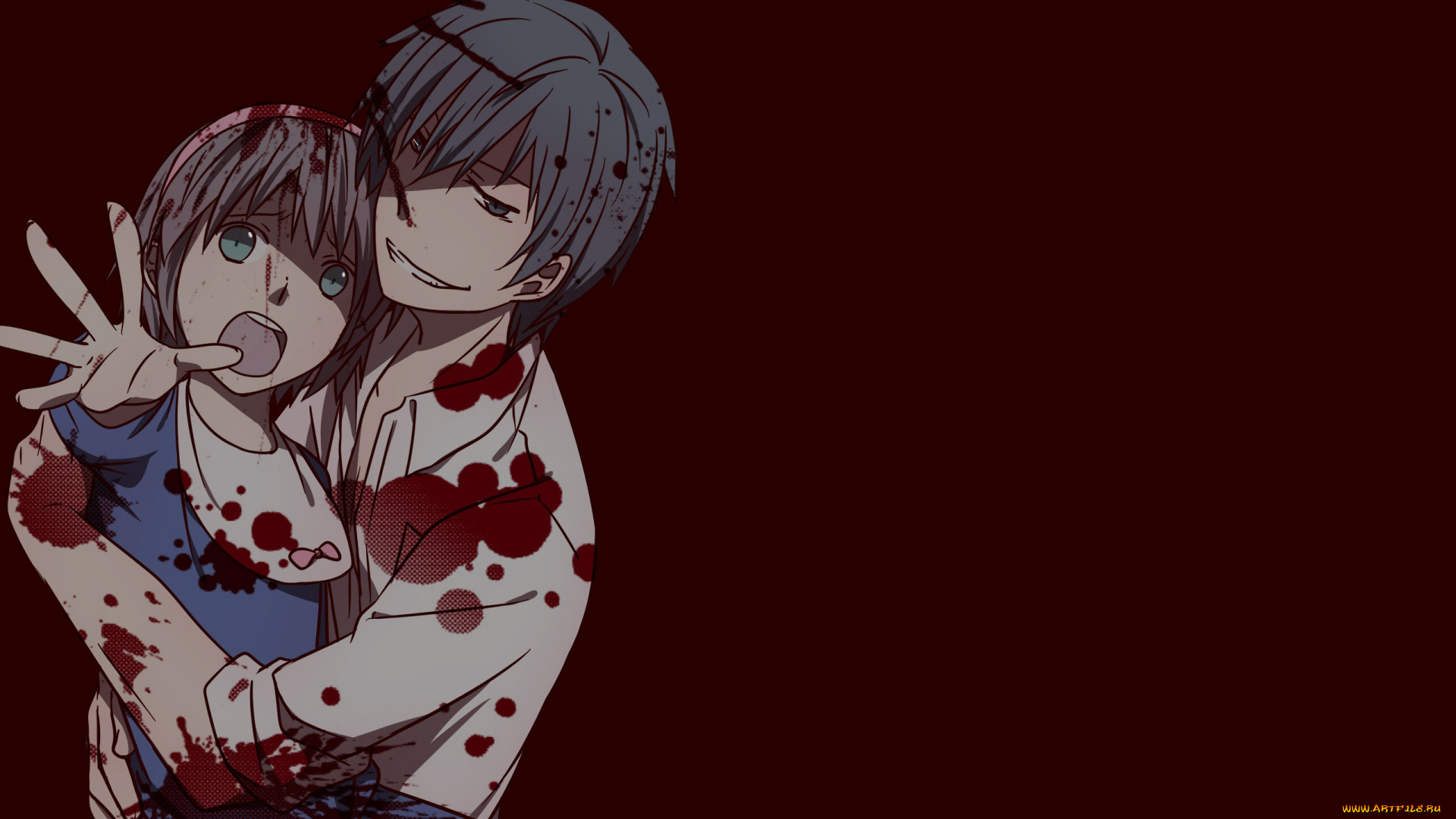 аниме, corpse, party, двое