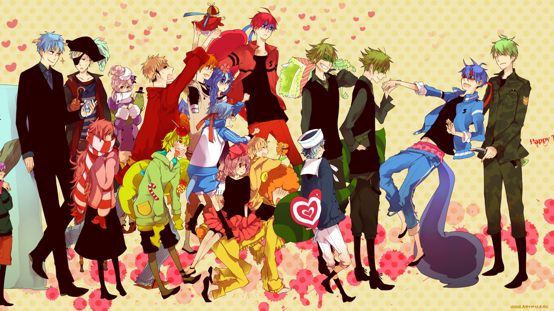 аниме, happy, tree, friends, счастливые, лесные, друзья