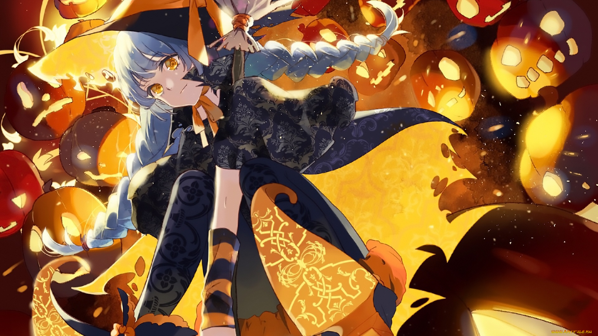 аниме, магия, , колдовство, , halloween, девушка