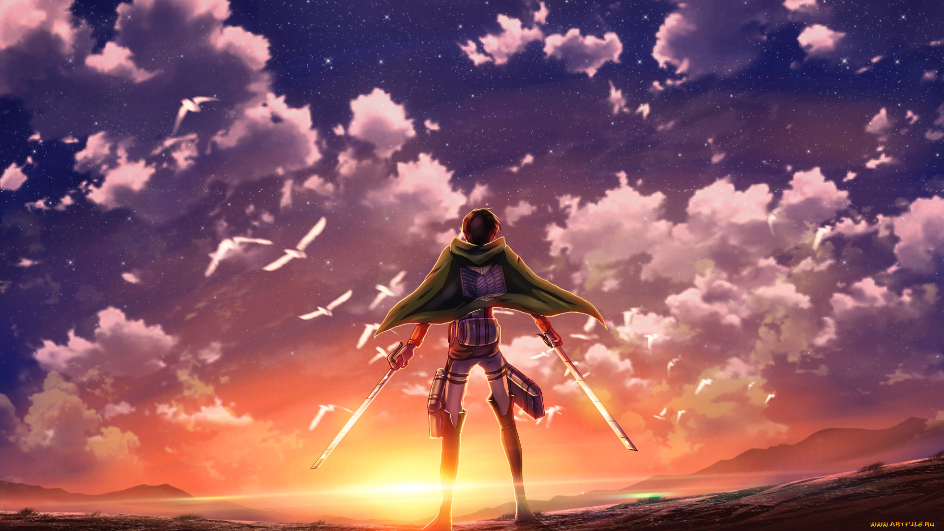 аниме, shingeki, no, kyojin, атака, титанов