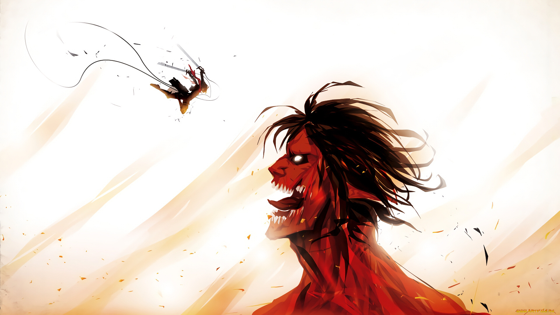 аниме, shingeki, no, kyojin, атака, титанов