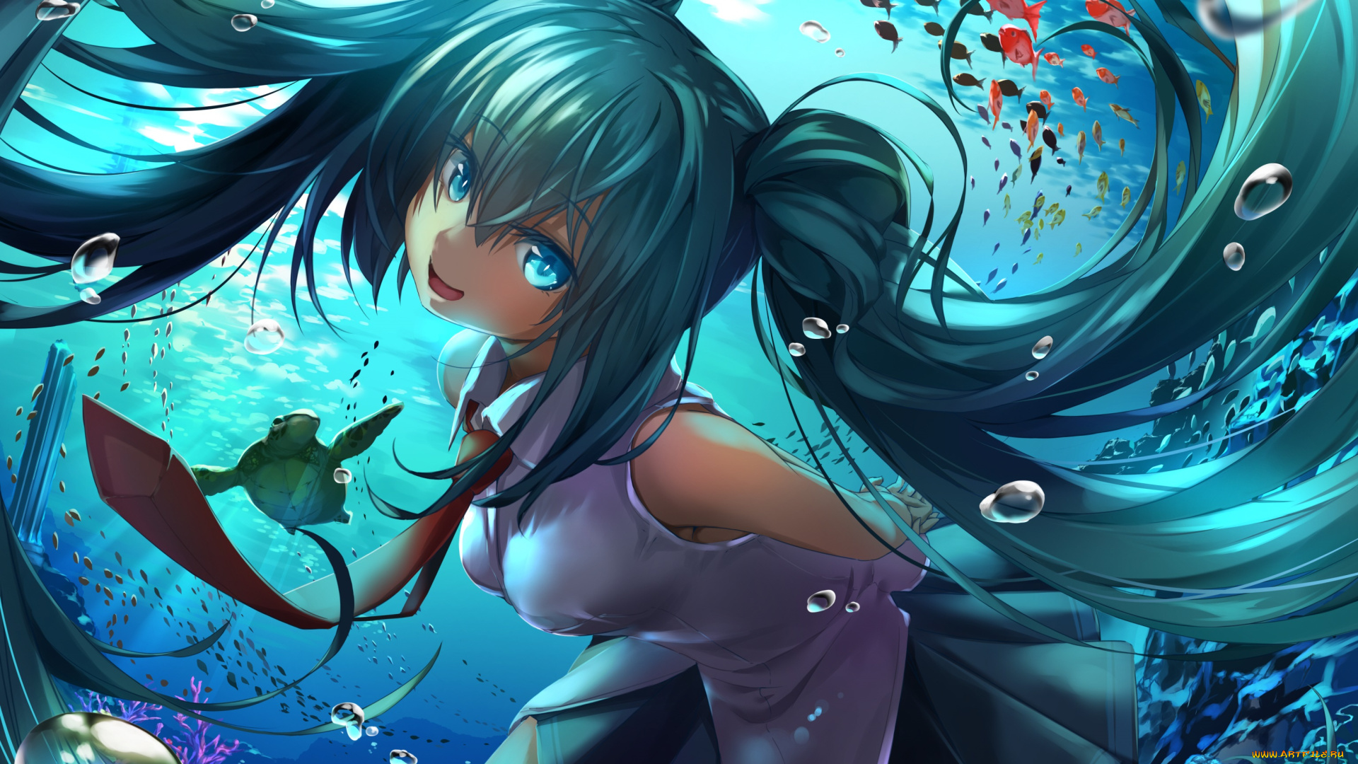 аниме, vocaloid, девушка