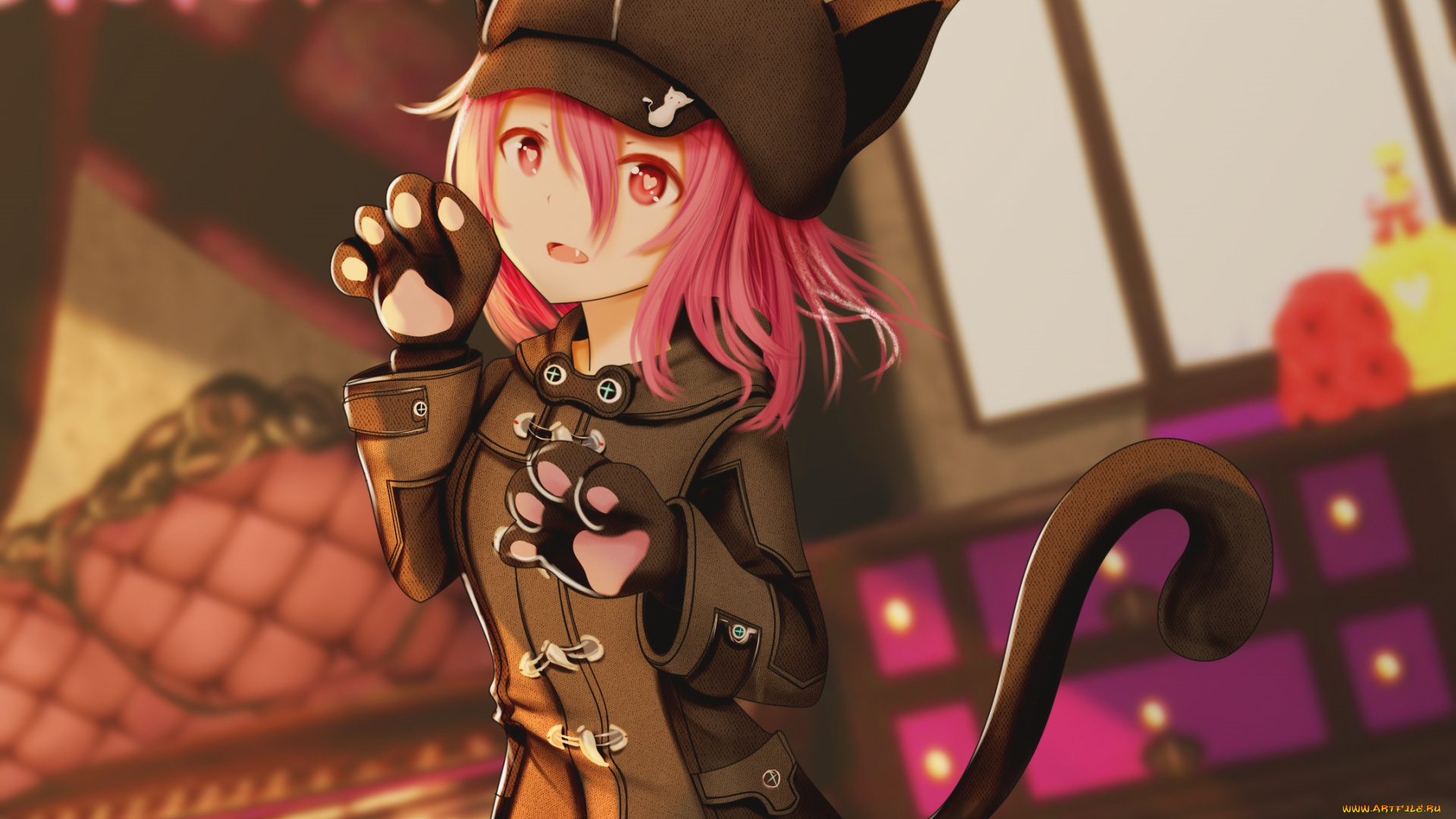 аниме, животные, , существа, девушка