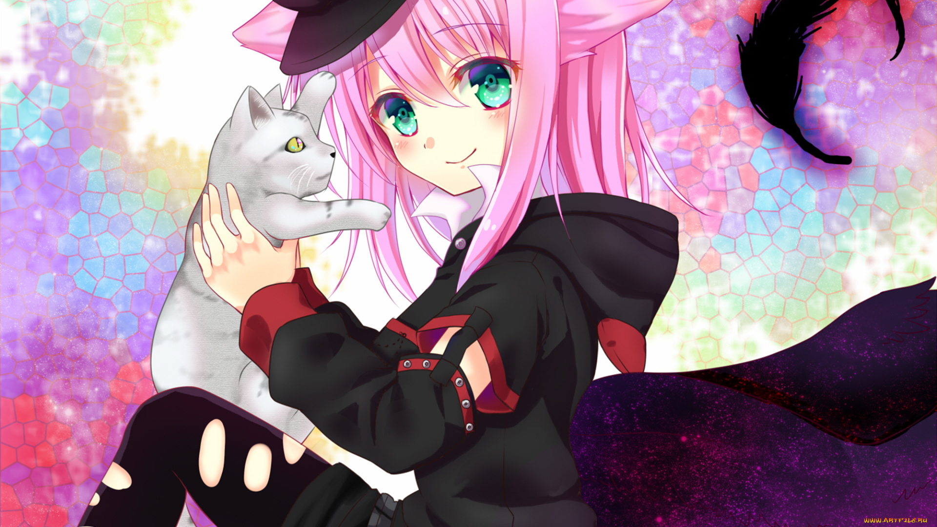 аниме, животные, , существа, девушка