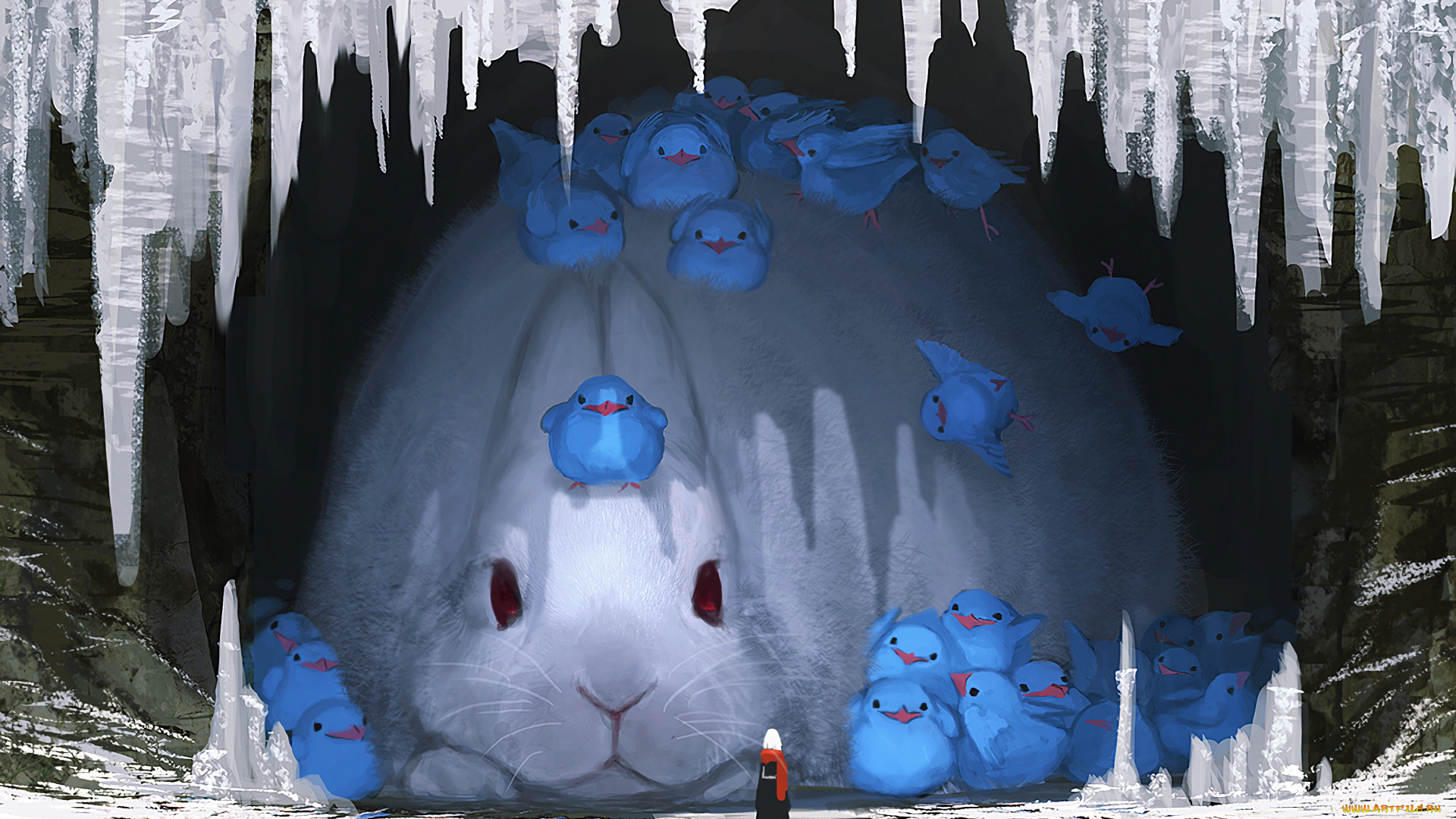 аниме, животные, , существа, кролик, девочка