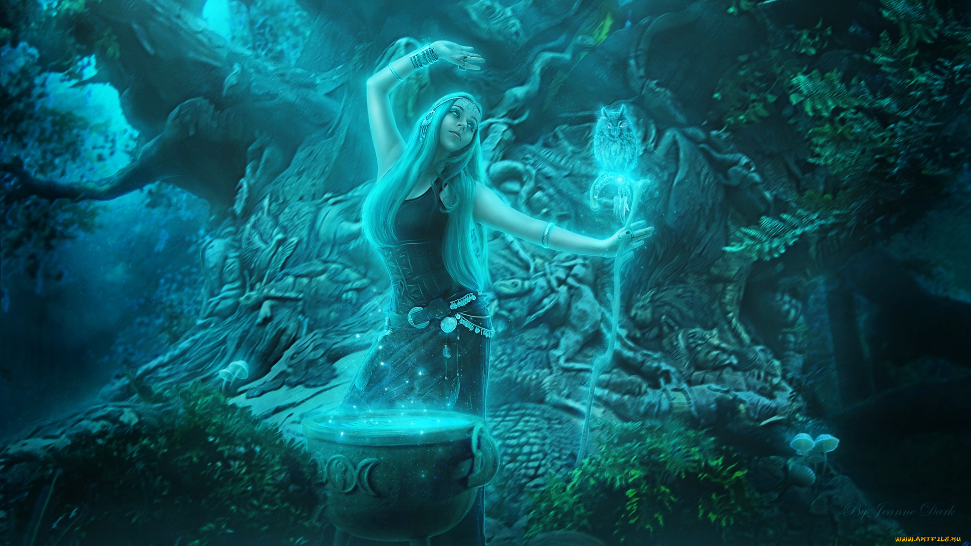 фэнтези, магия, девушка, ведьма, арт