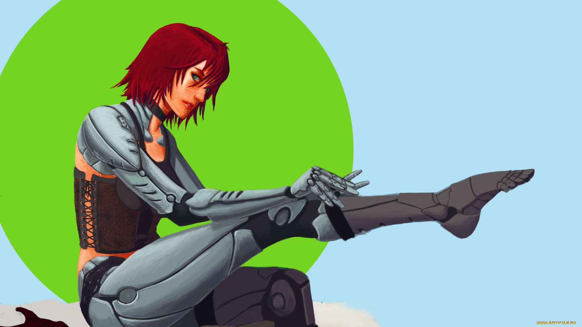 фэнтези, роботы, , киборги, , механизмы, девушка, фон, взгляд