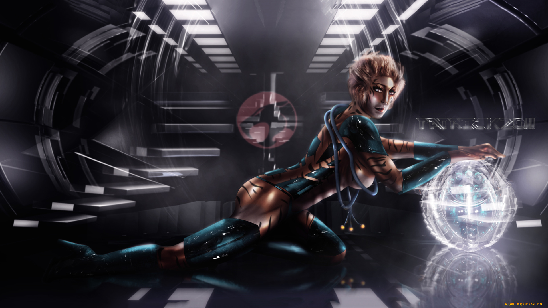 фэнтези, существа, фон, девушка, существо