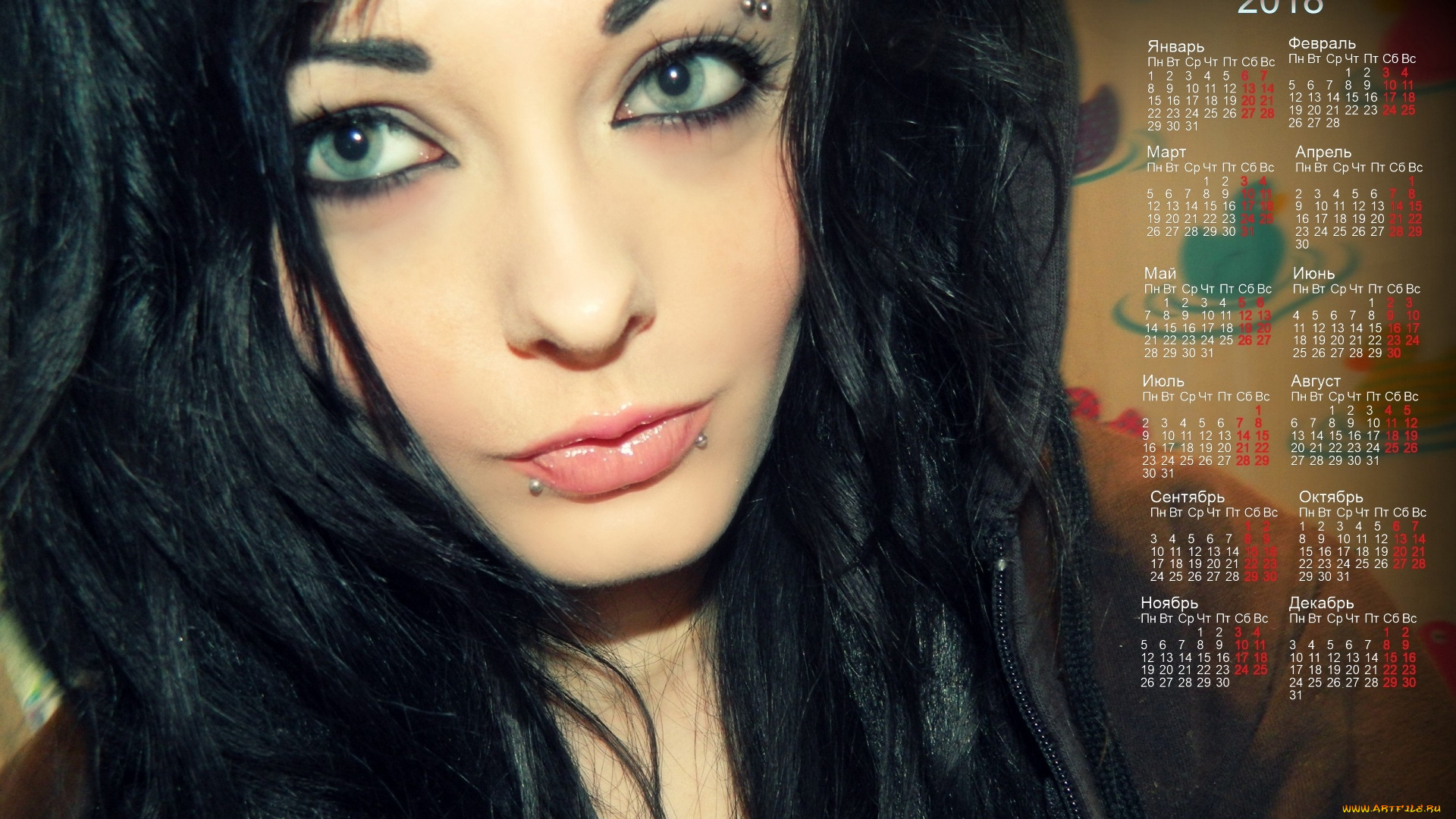 календари, девушки, лицо, взгляд, макияж