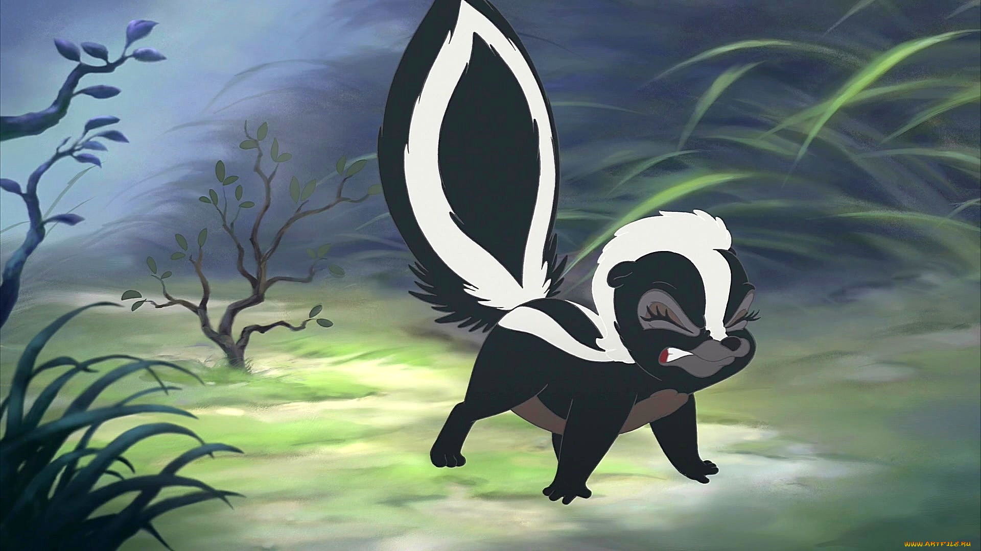 мультфильмы, bambi, 2, скунс, растения