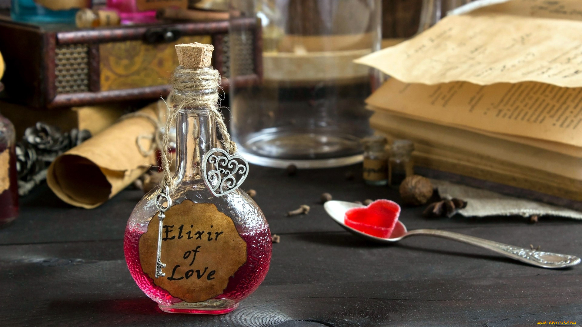 праздничные, день, святого, валентина, , сердечки, , любовь, надпись, флакон