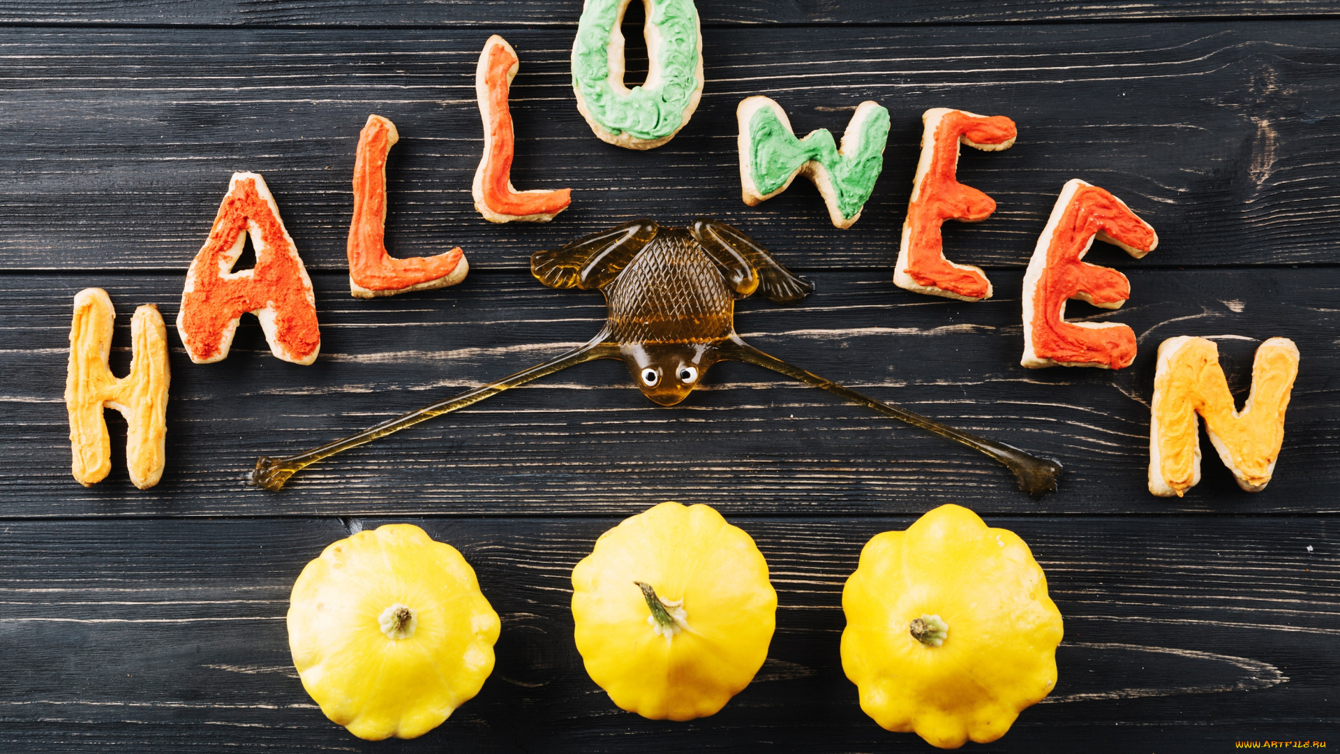 праздничные, хэллоуин, буквы, паук, праздник, печеньки