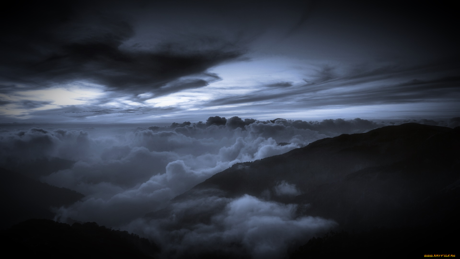 природа, горы, облака