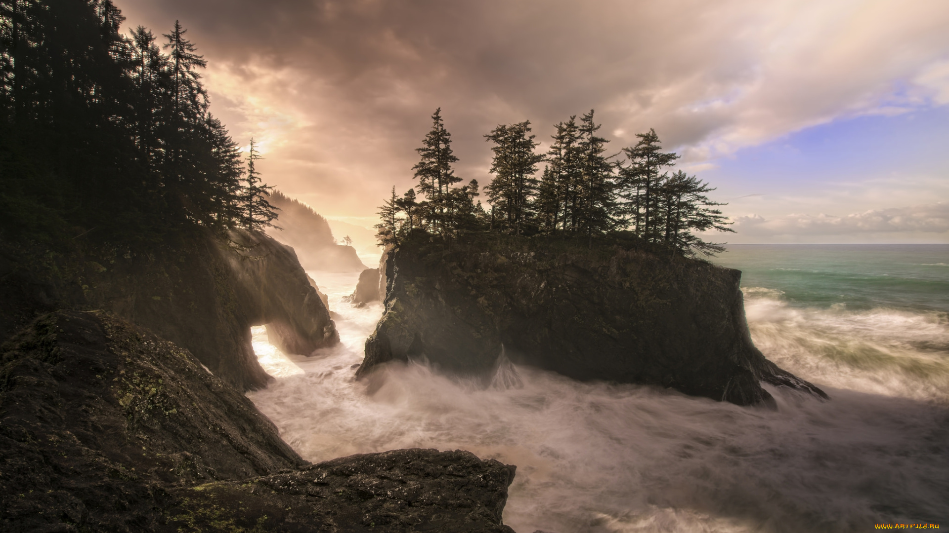 природа, побережье, простор