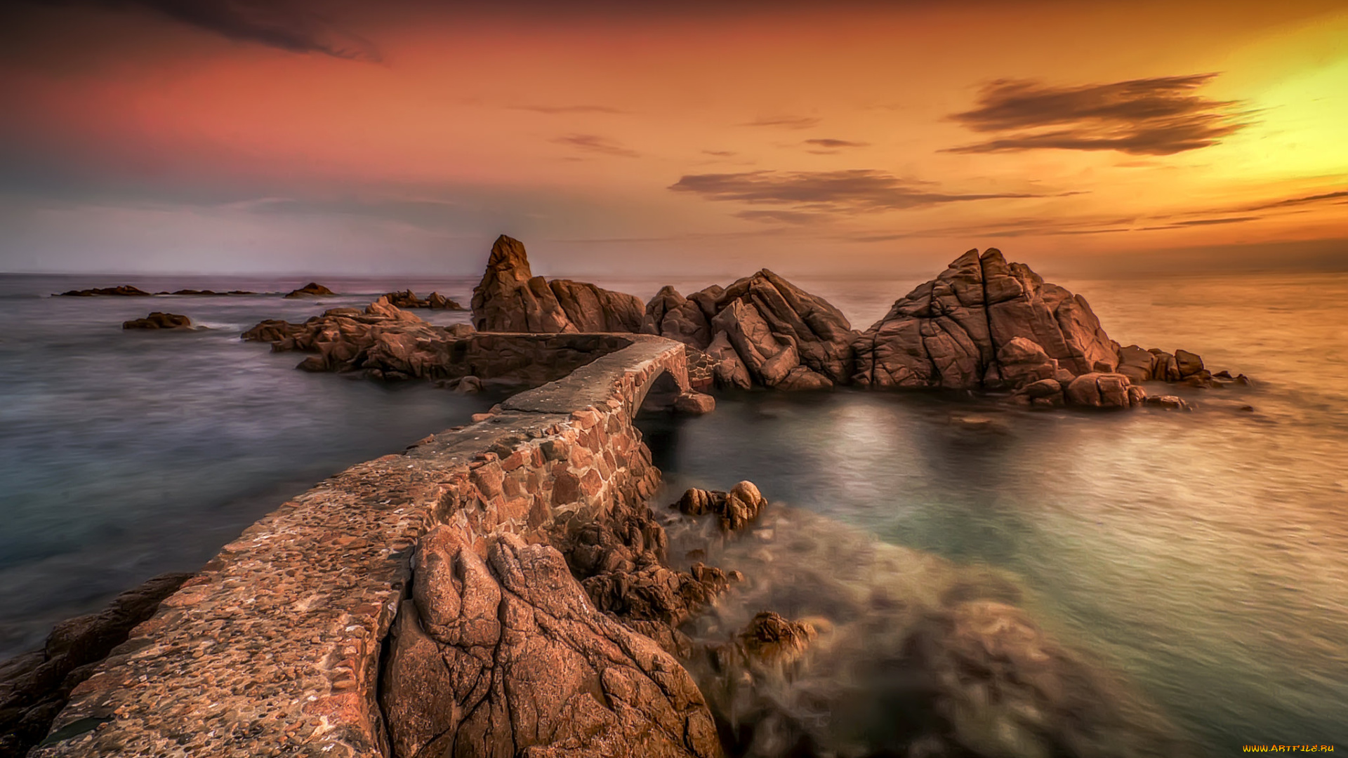 природа, побережье, простор