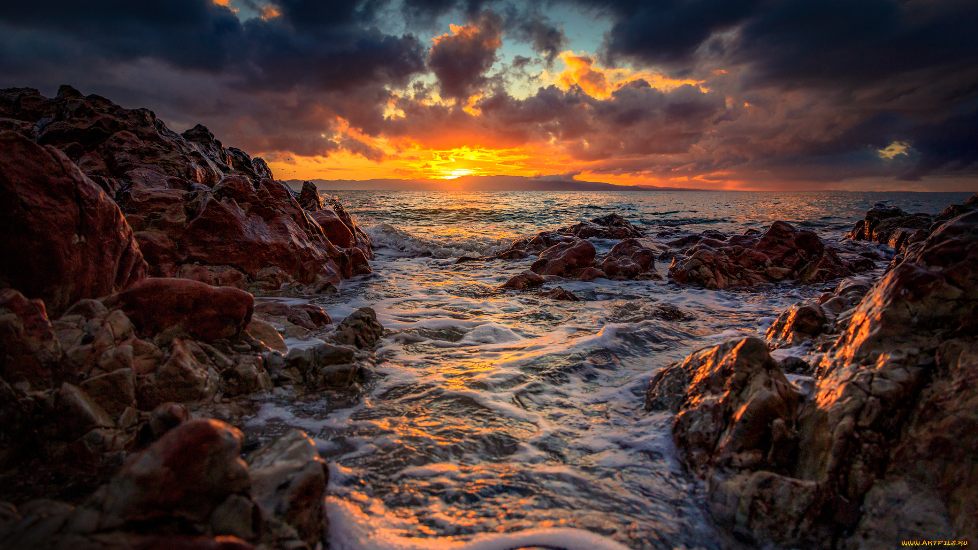 природа, побережье, простор