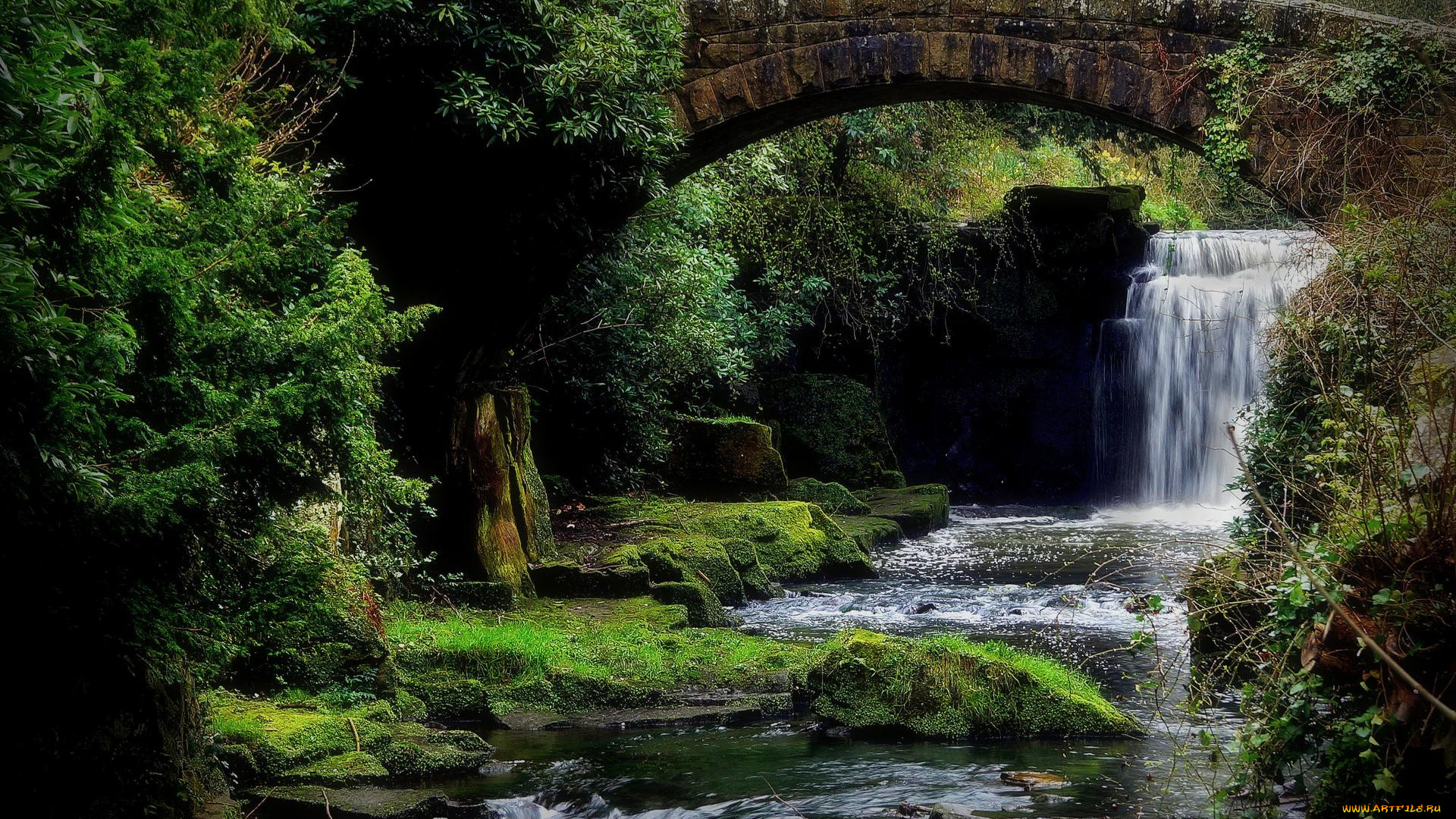 природа, водопады, камни, скалы, водоём, водопад