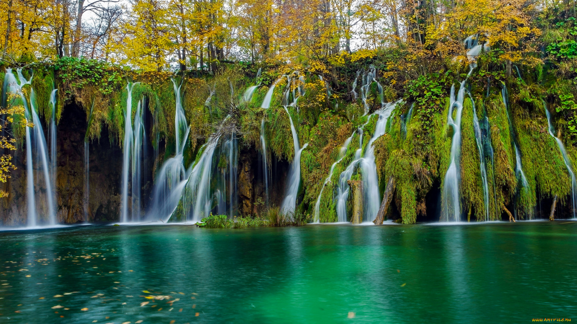 природа, водопады, озеро