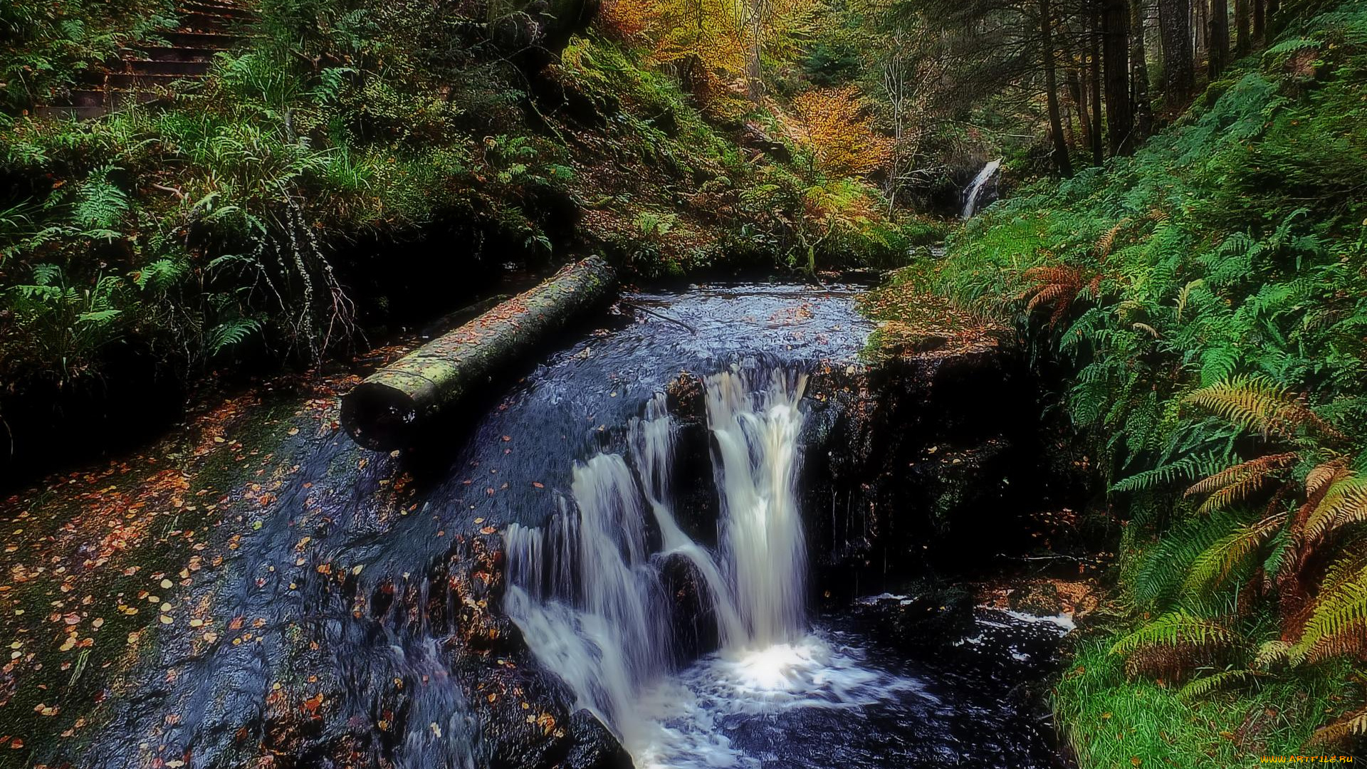 природа, водопады, водоём, камни, скалы, водопад