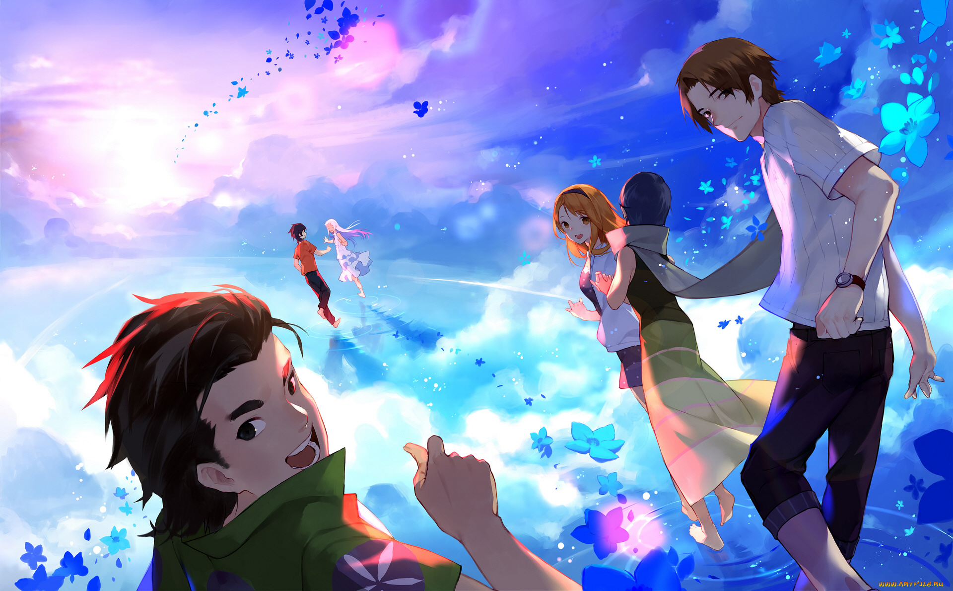 аниме, anohana, парни