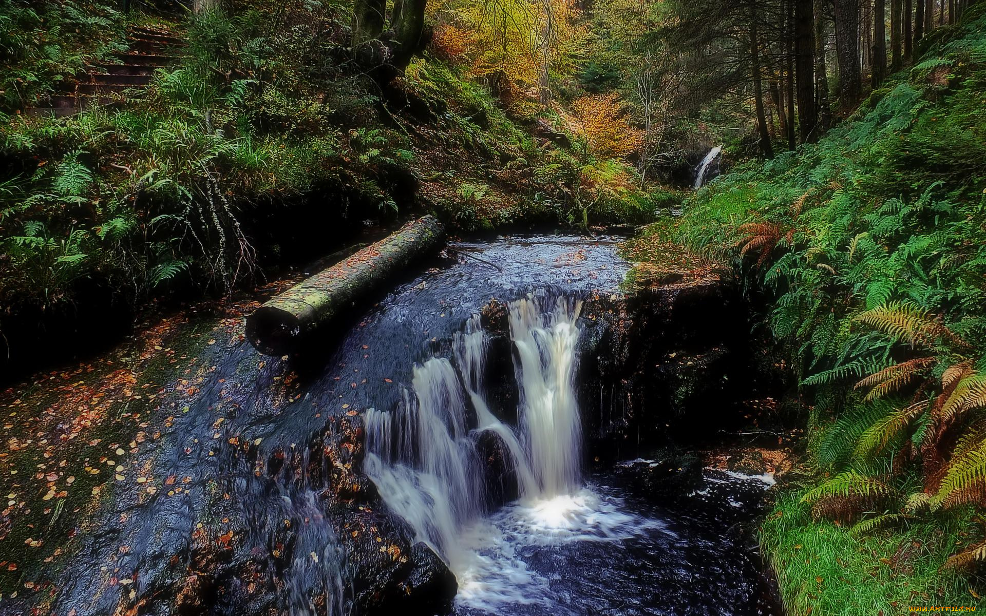 природа, водопады, водоём, камни, скалы, водопад