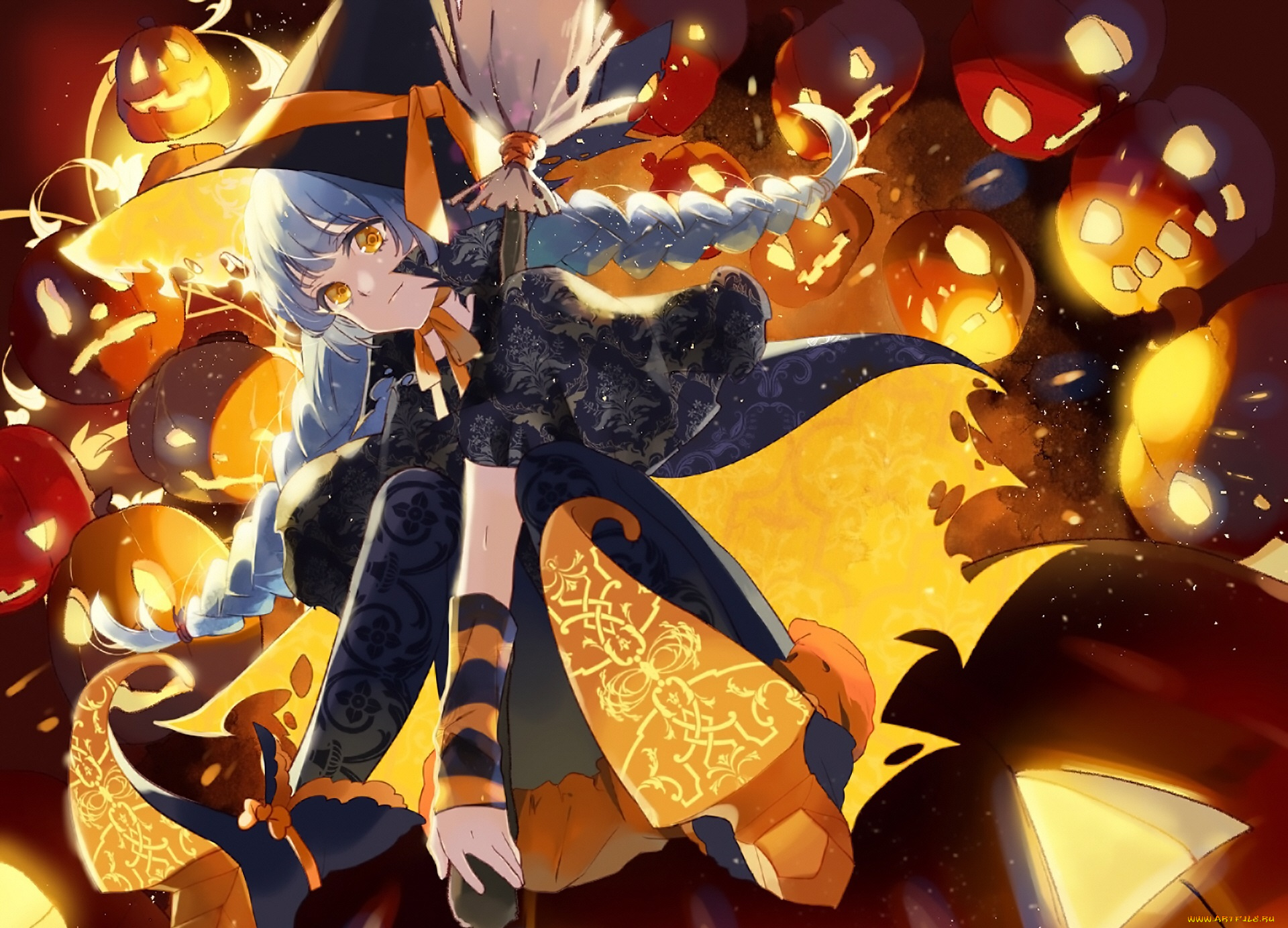 аниме, магия, , колдовство, , halloween, девушка