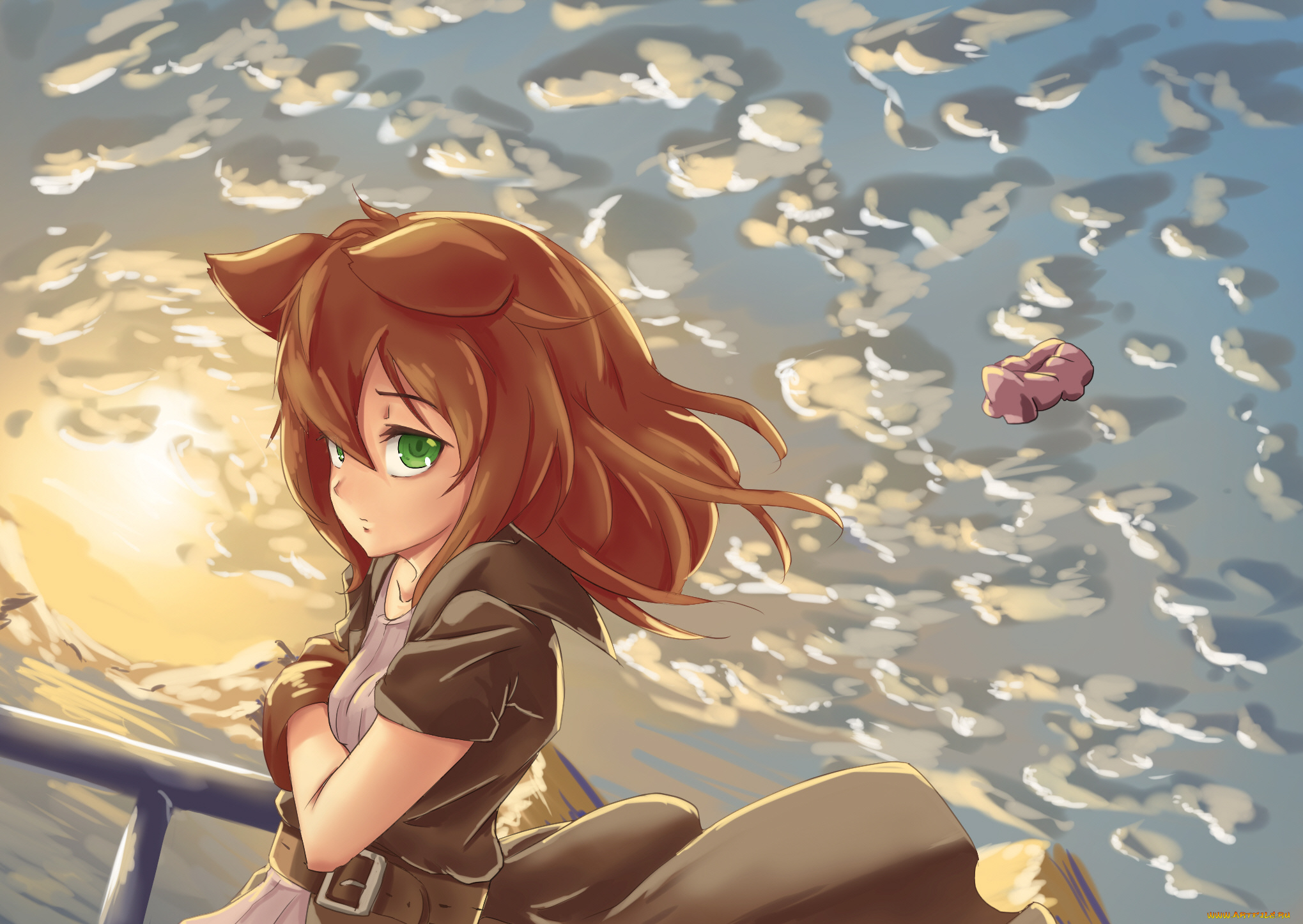 аниме, животные, , существа, девушка