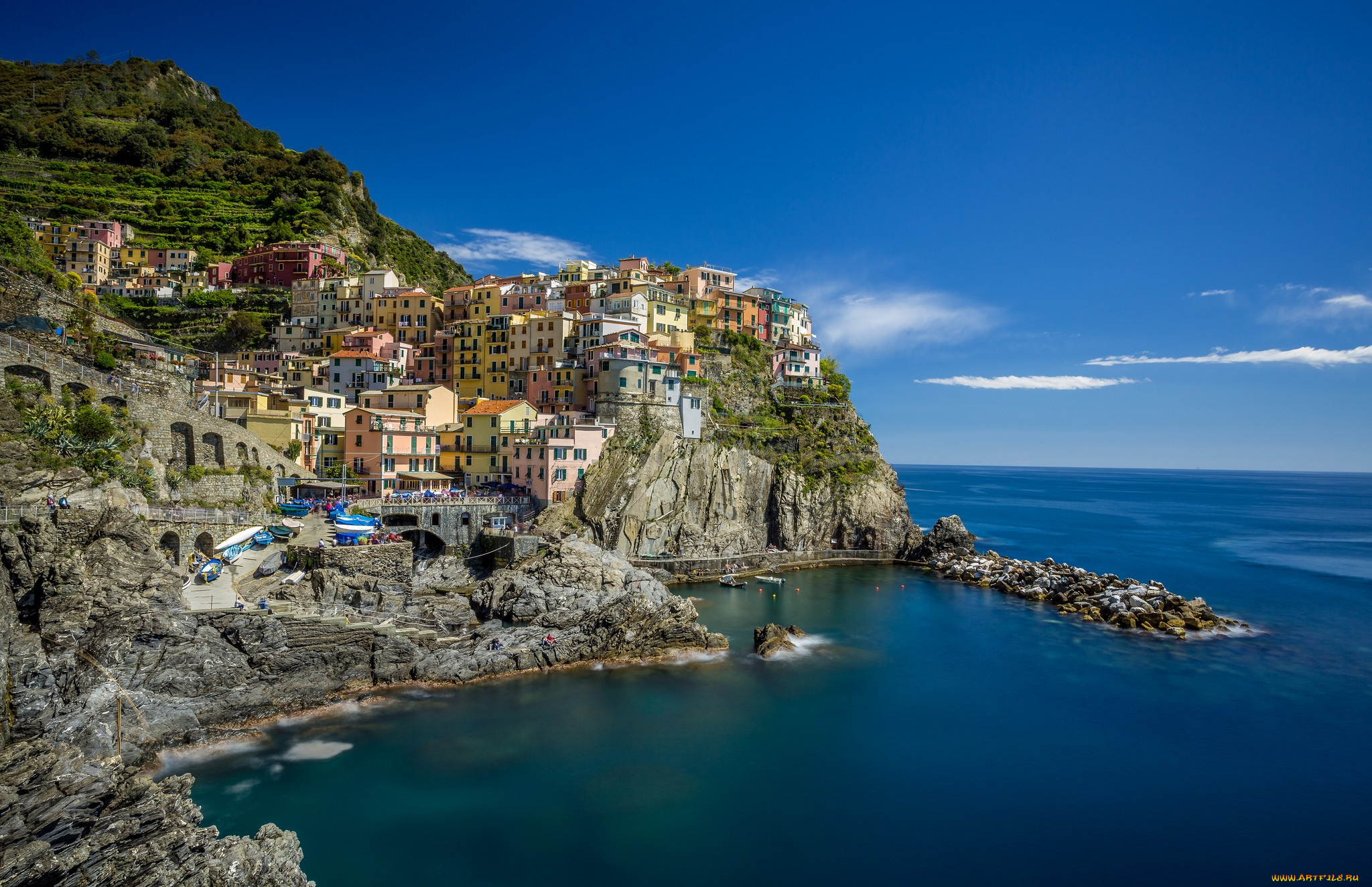 manarola, города, -, панорамы, побережье