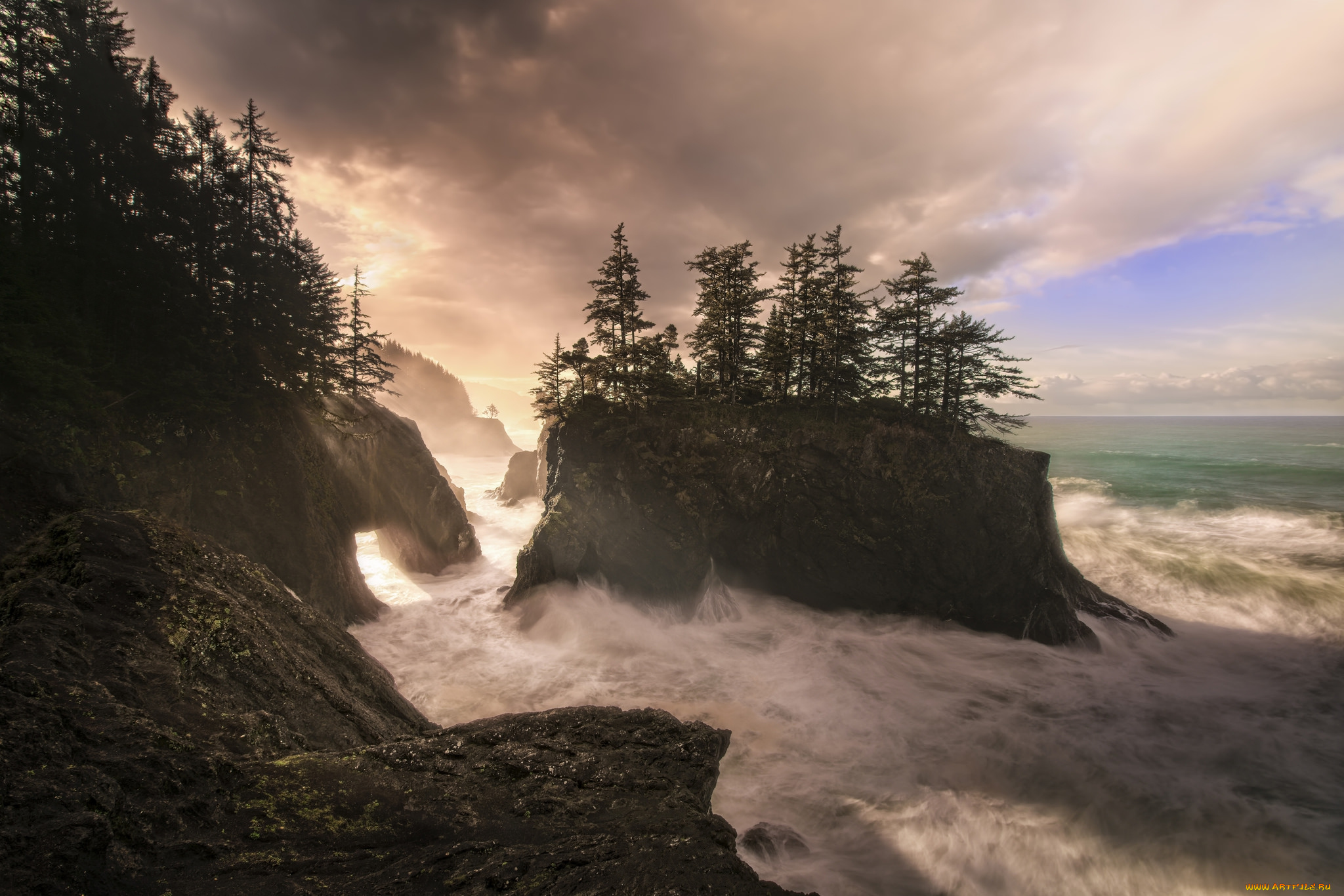 природа, побережье, простор