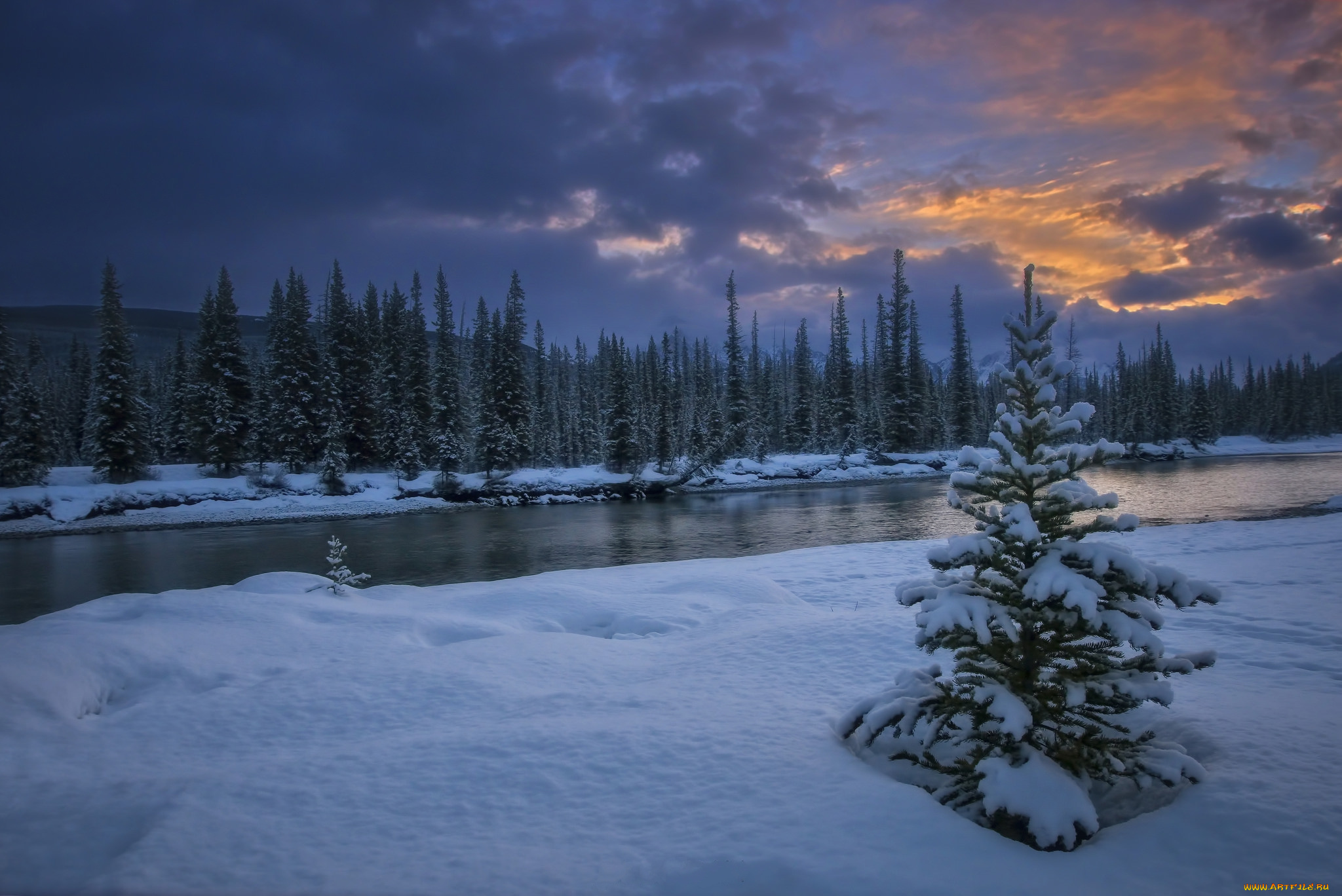 природа, зима, простор