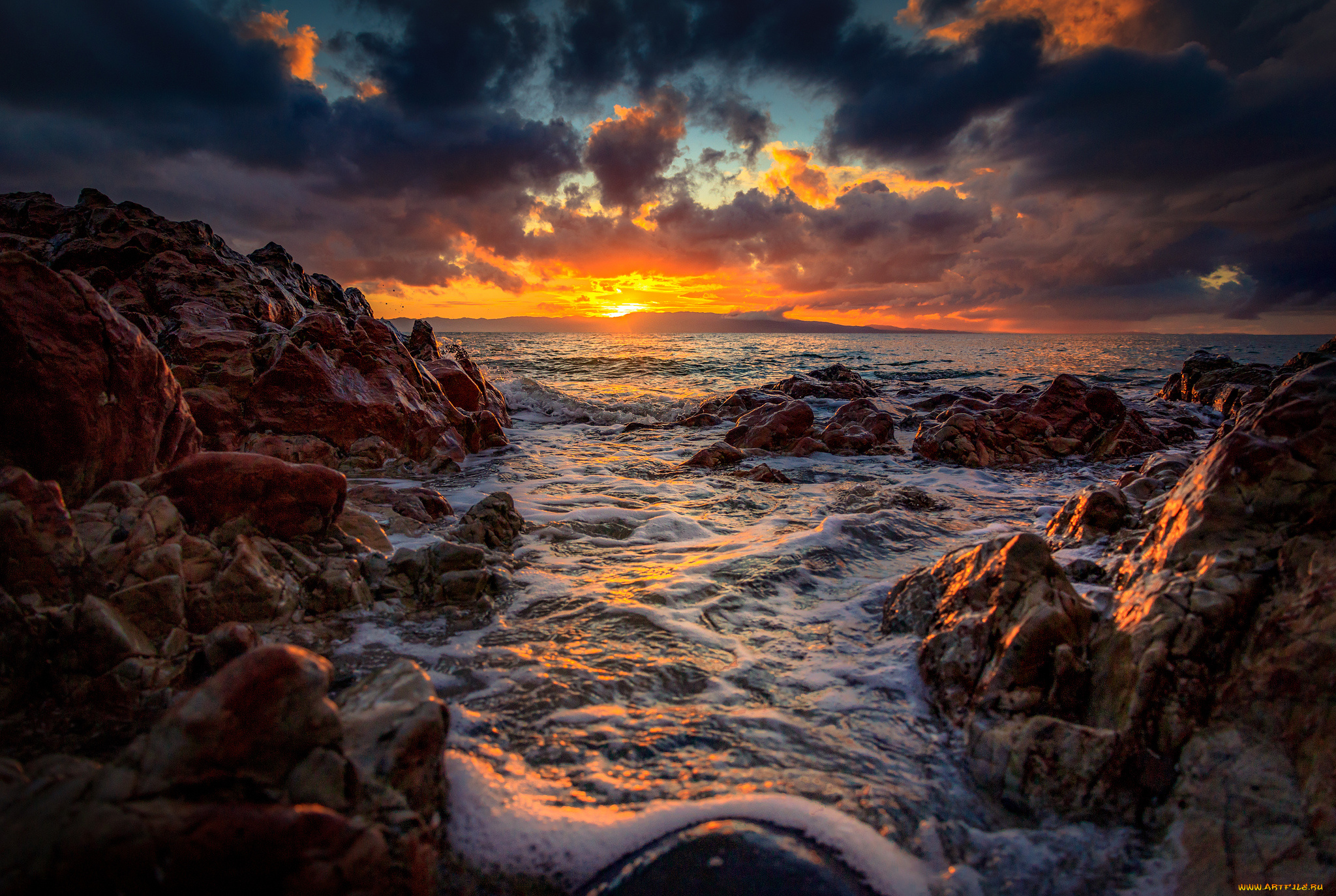 природа, побережье, простор