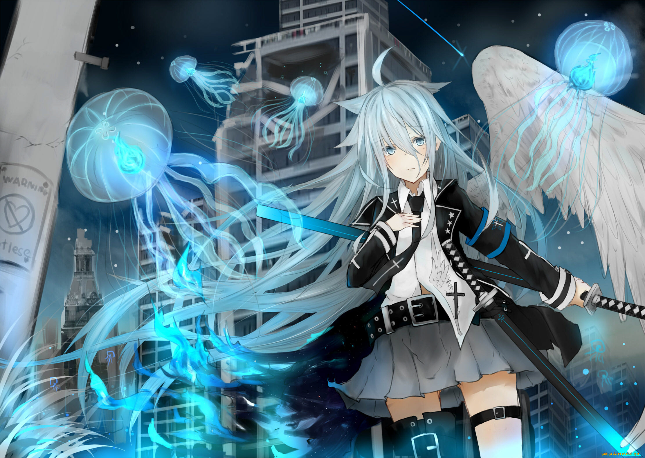 аниме, животные, , существа, девушка