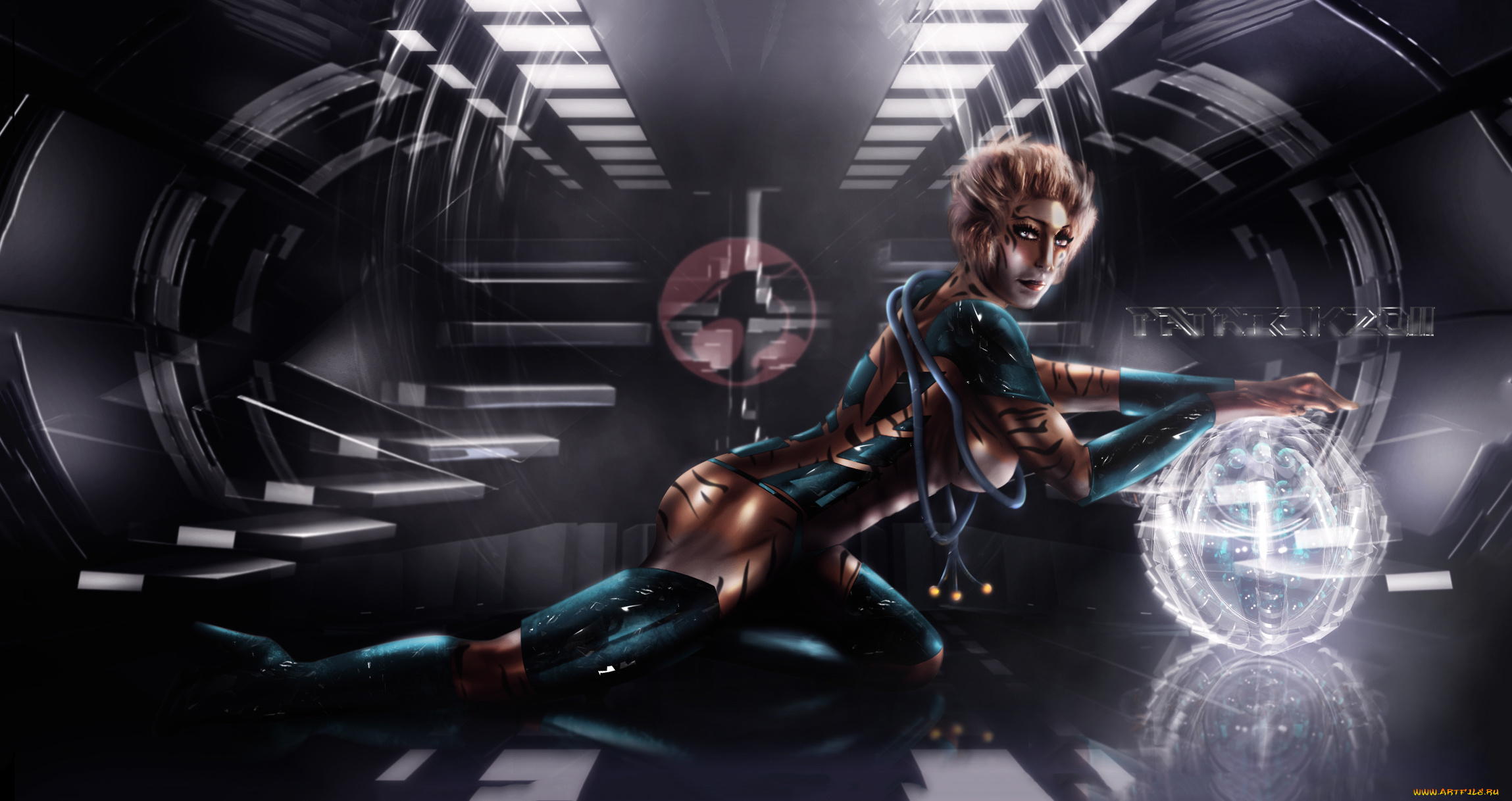 фэнтези, существа, фон, девушка, существо