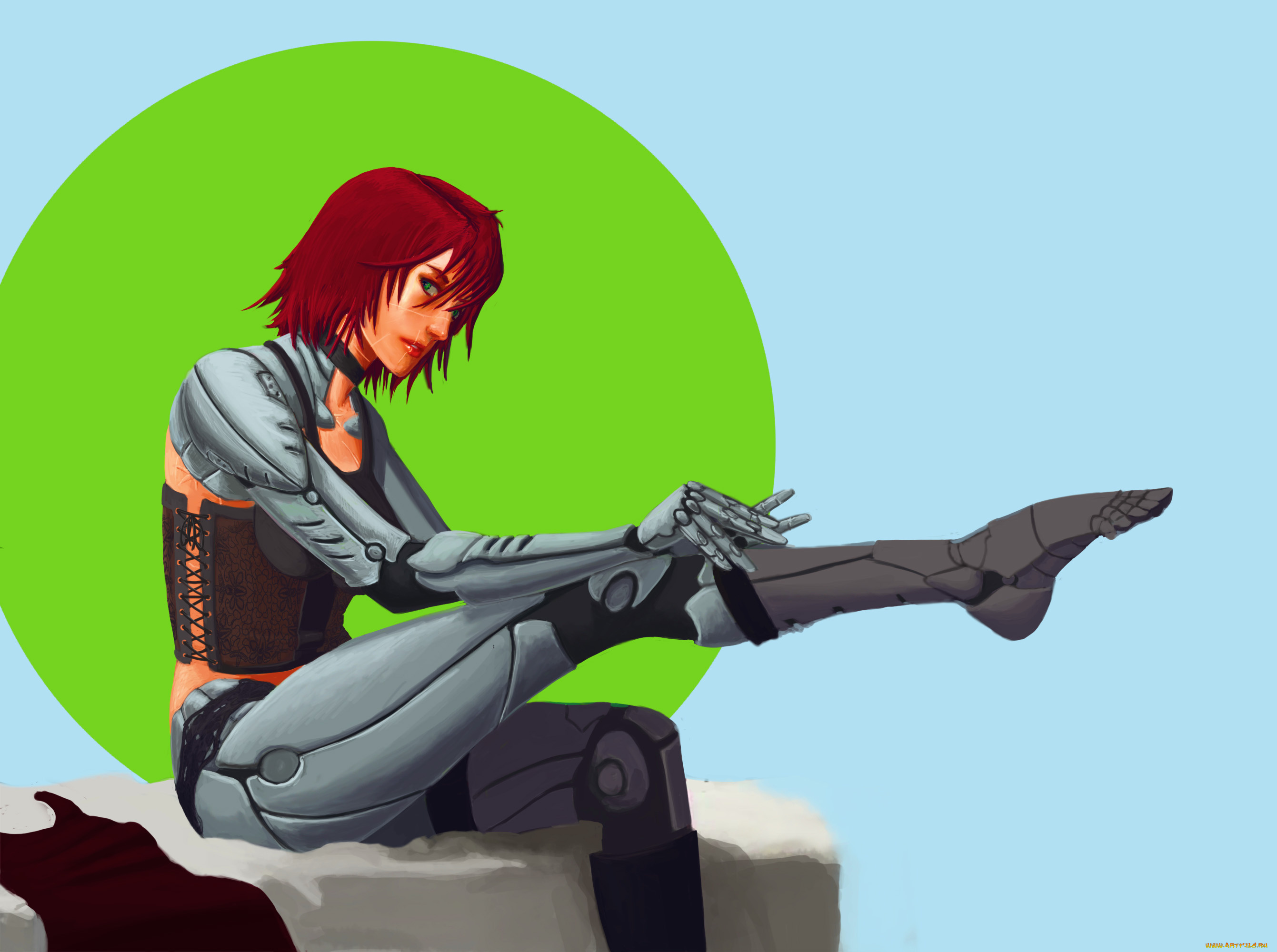 фэнтези, роботы, , киборги, , механизмы, девушка, фон, взгляд