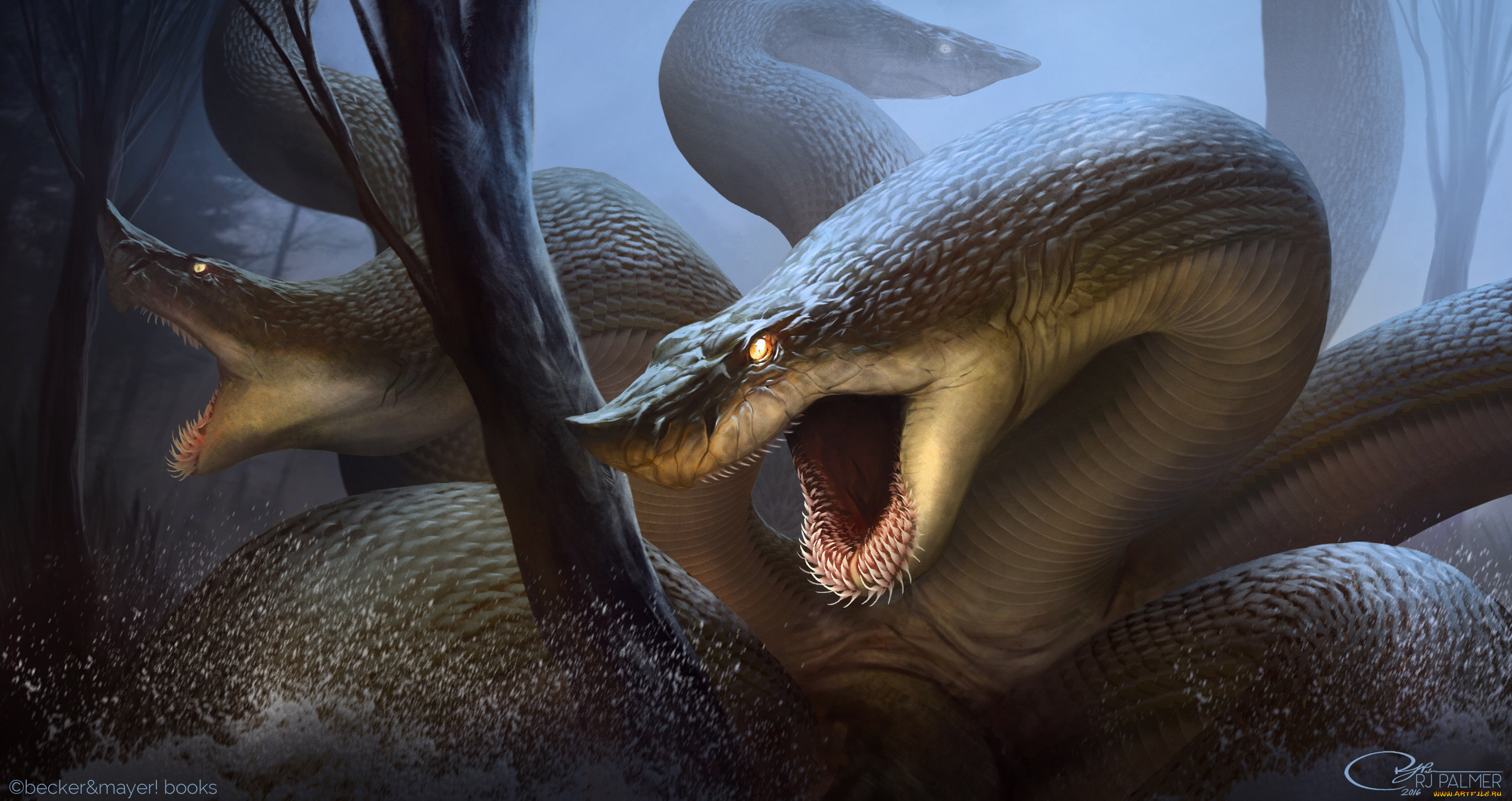 фэнтези, существа, фон, существо, взгляд