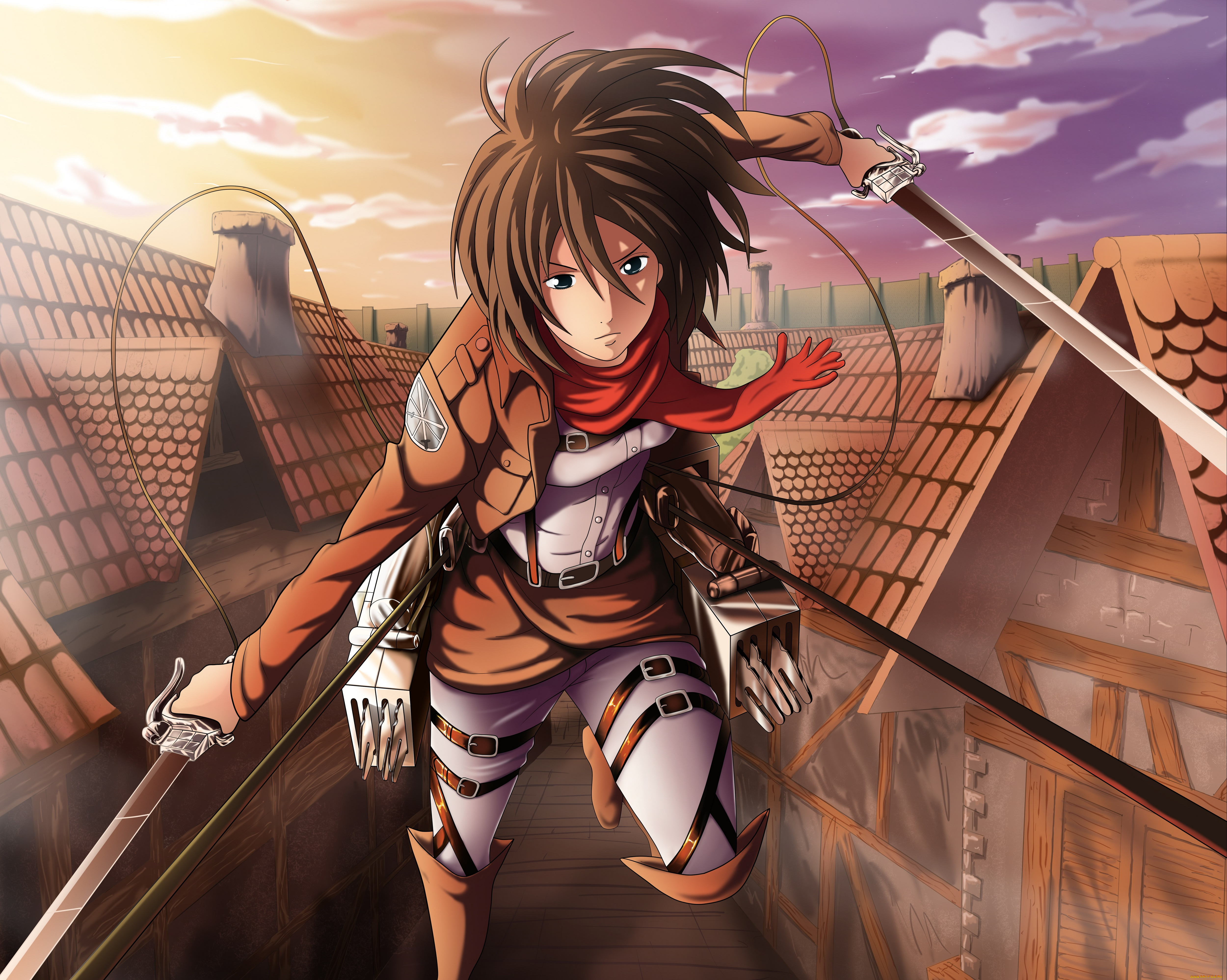 аниме, shingeki, no, kyojin, атака, титанов