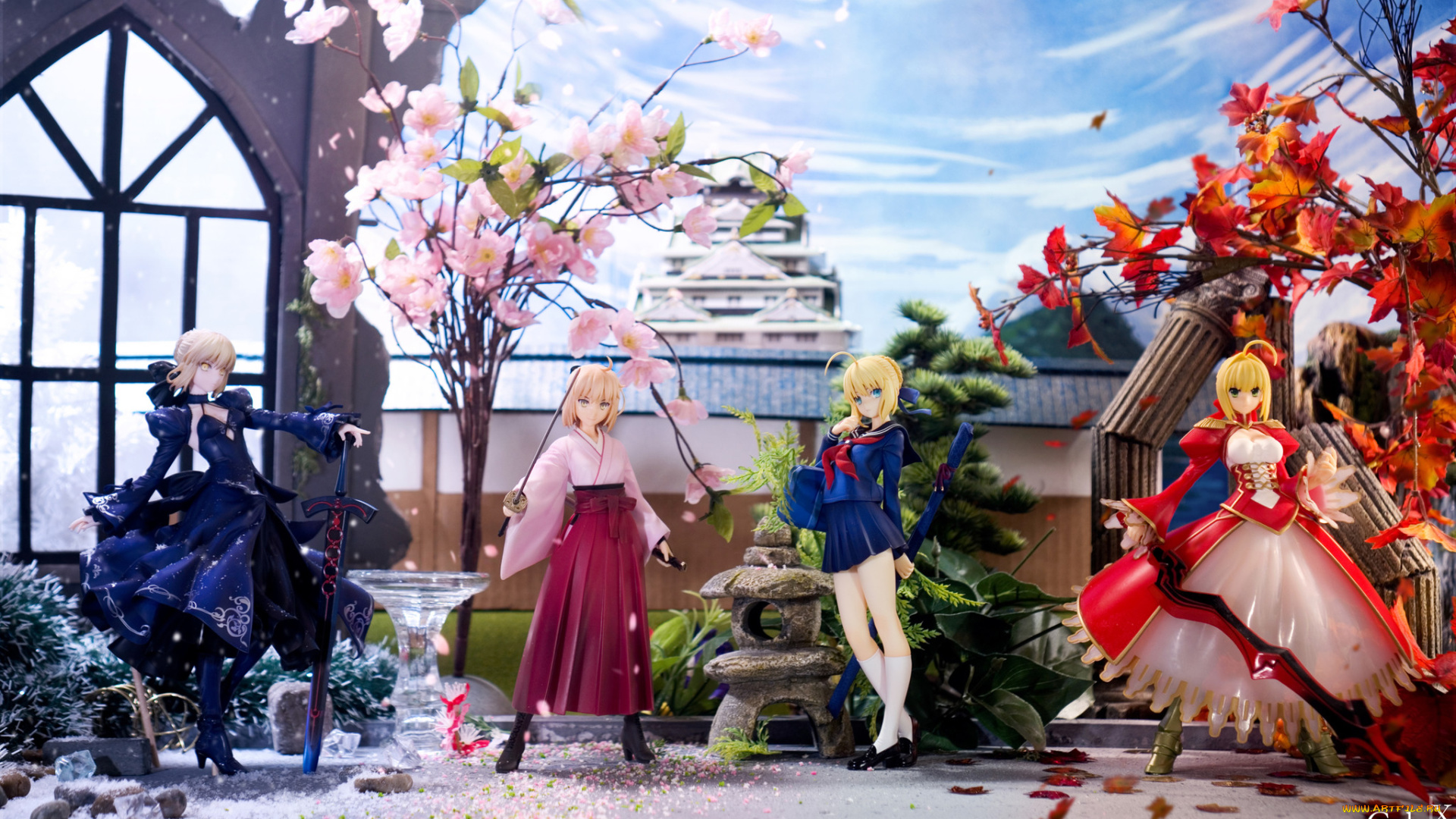 аниме, fate, stay, night, , grand, order, , apocrypha, времена, года, four, seasons, of, saber, девушки