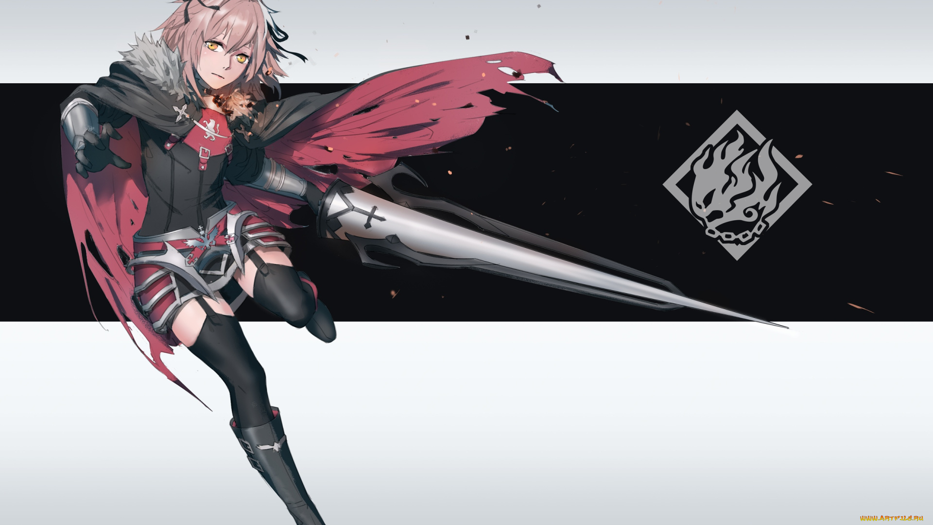 аниме, fate, stay, night, , grand, order, , apocrypha, apocrypha, девушка, оружие, сапоги, плащ