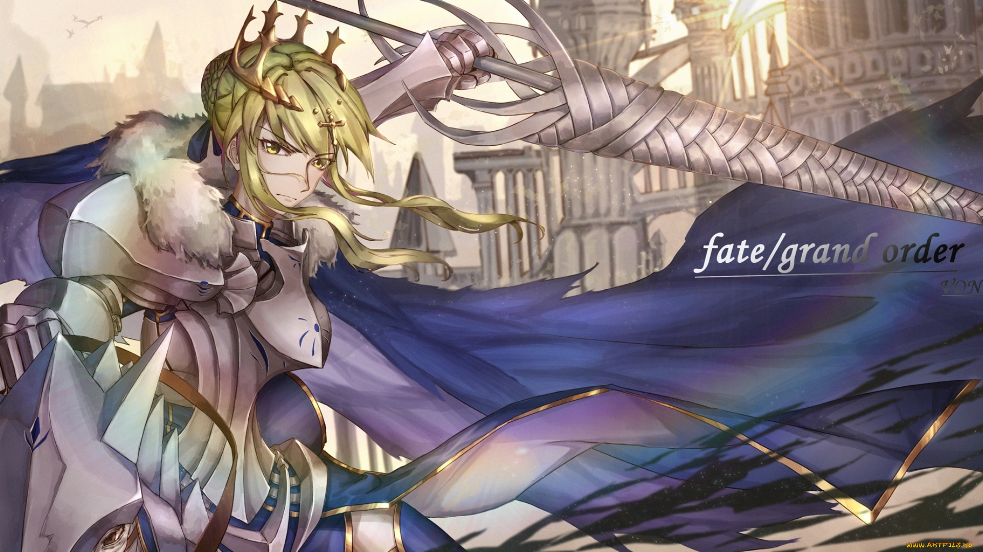 аниме, fate, stay, night, , grand, order, , apocrypha, оружие, девушка, корона, броня