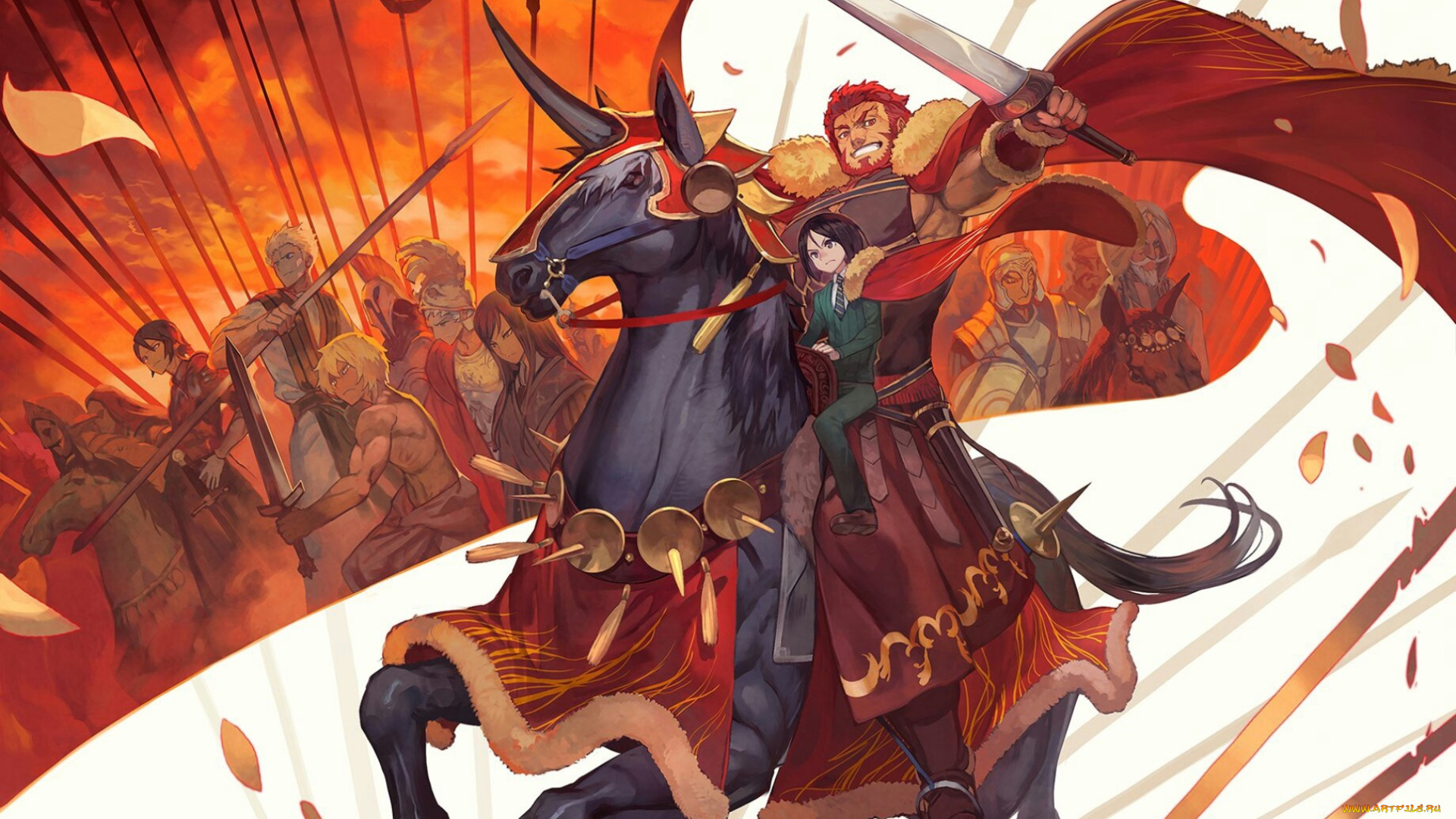 аниме, fate, stay, night, , grand, order, , apocrypha, меч, мальчик, копья, всадники