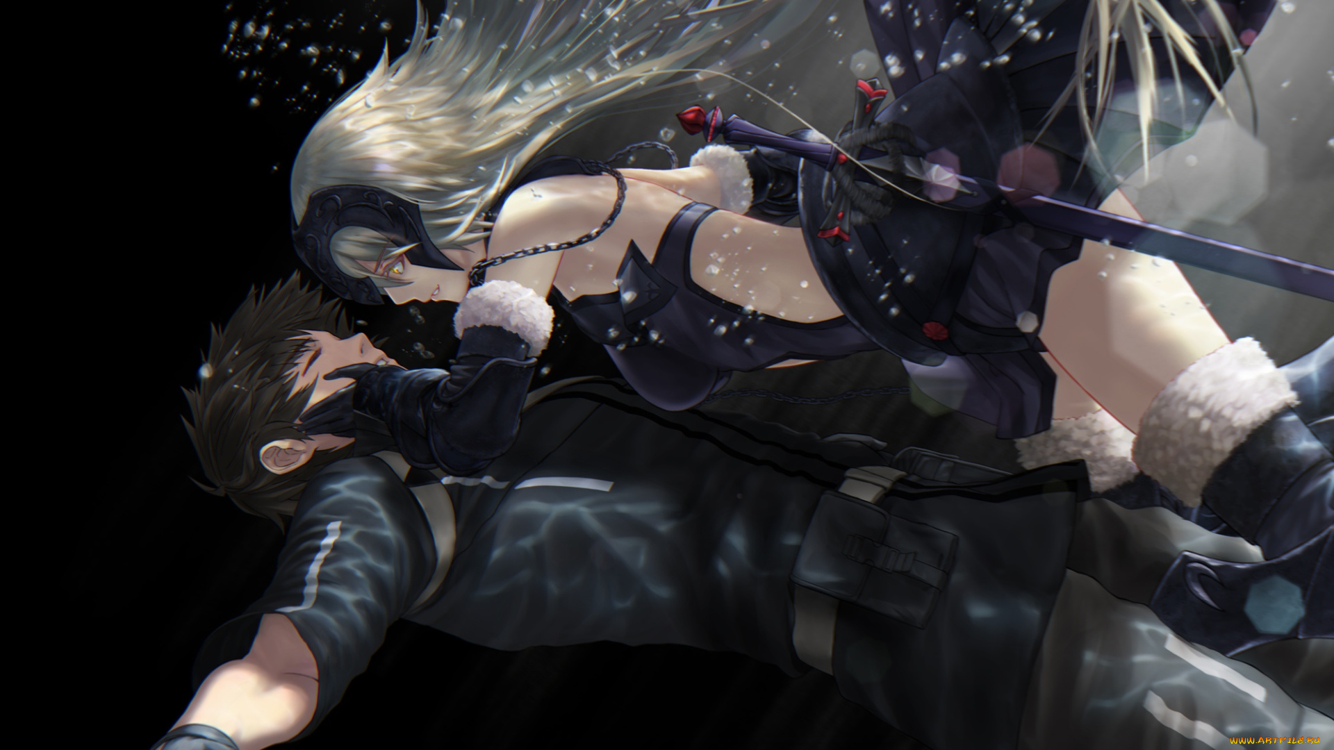 аниме, fate, stay, night, , grand, order, , apocrypha, парень, apocrypha, вода, девушка