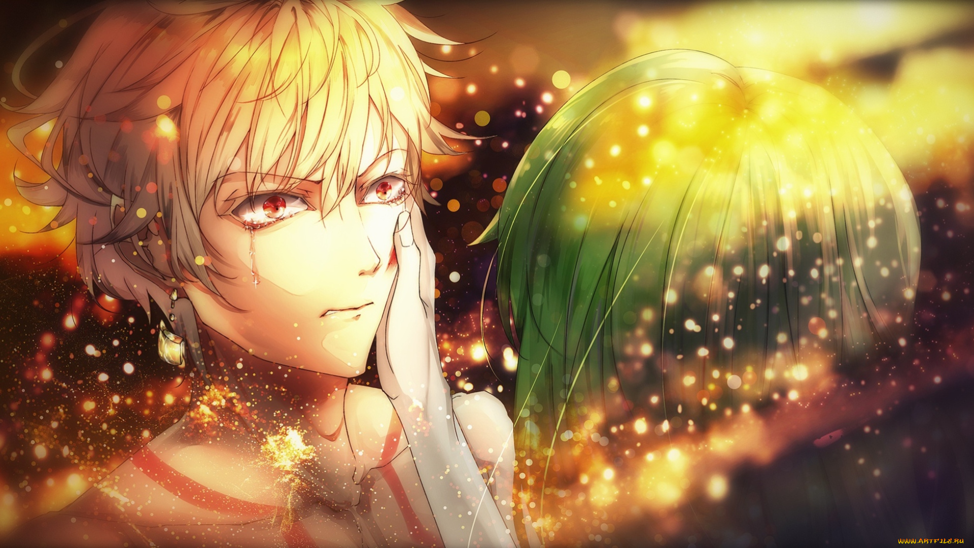 аниме, fate, stay, night, grand, order, слеза, утешение, лицо, парень