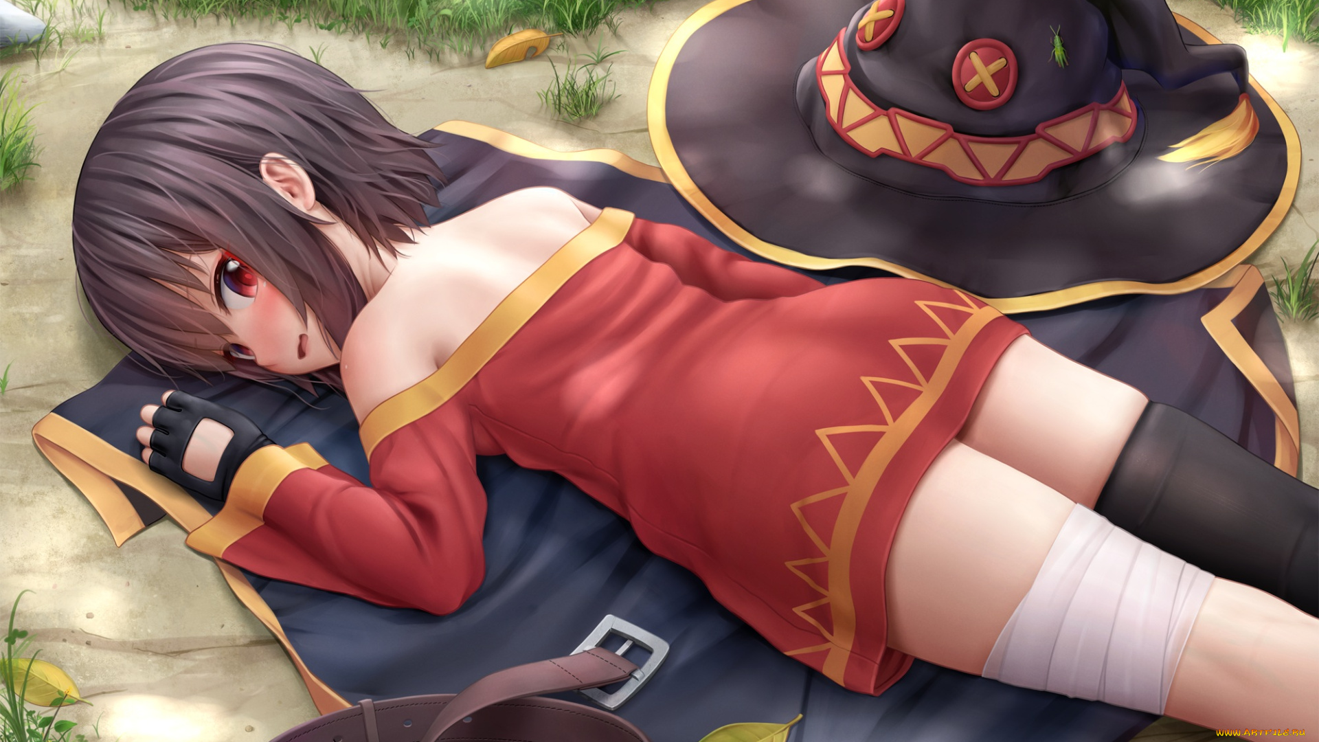 аниме, kono, subarashii, sekai, ni, shukufuku, wo, девушка, взгляд, фон